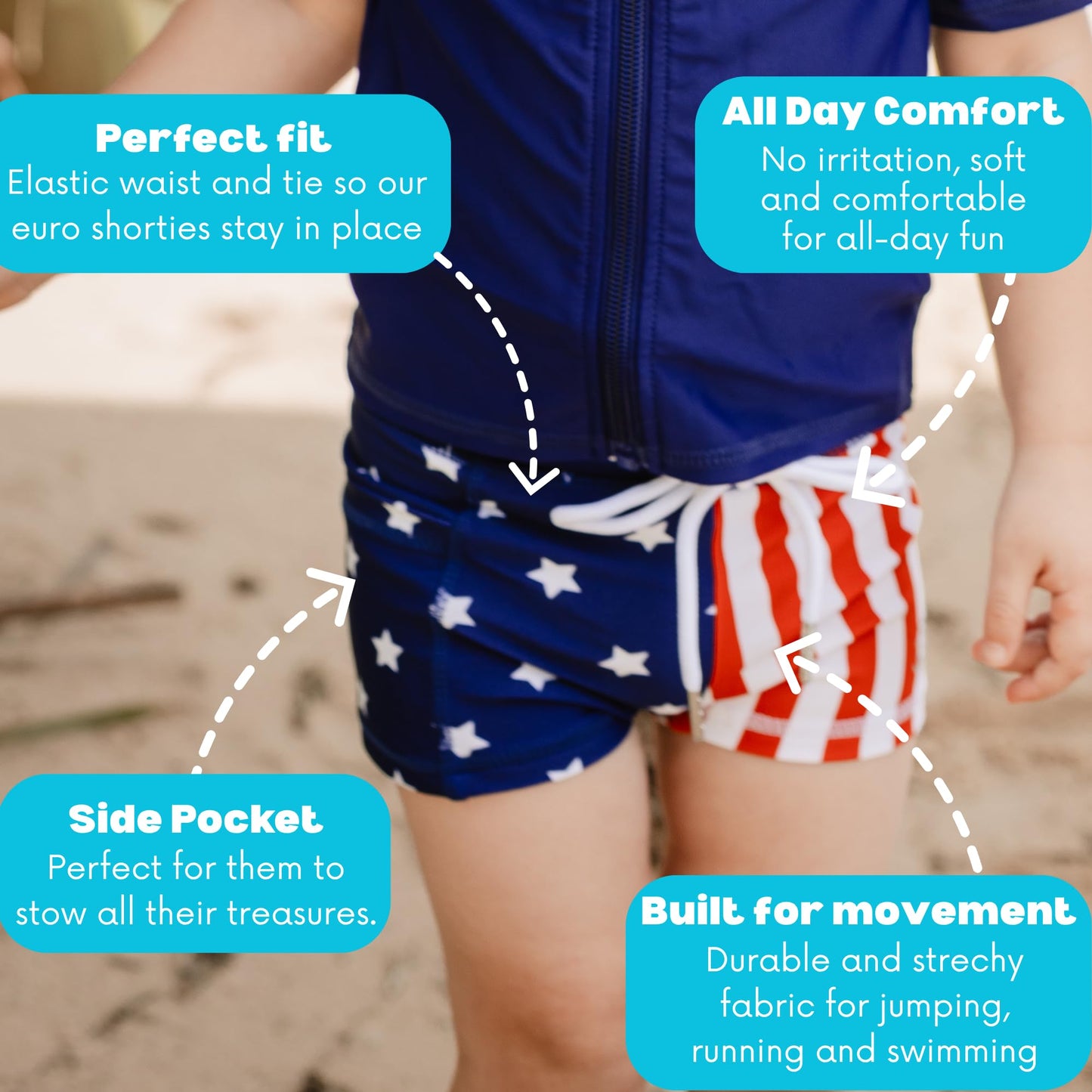 SwimZip Pantalones cortos de baño con protección UPF 50+ para bebés, niños pequeños y niños (niños o niñas).