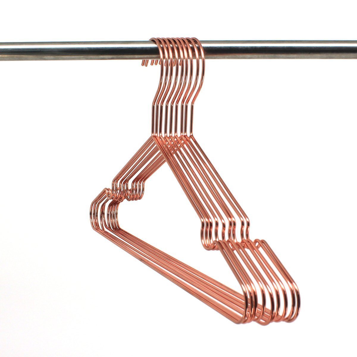 Koobay 13" Children Rose Copper Gold Shiny Metal Wire Top Clothes Hangers for Shirts Coat Storage & Display (10)