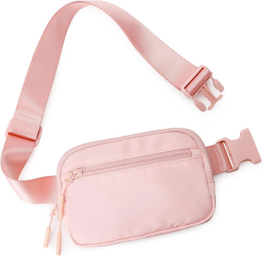 CXJYSD Riñonera de moda casual para hombres y mujeres,correa de hombro ajustable multifuncional,bolso cruzado con 4 bolsillos con cremallera, adecuado para hacer ejercicio,correr (rosa-02)