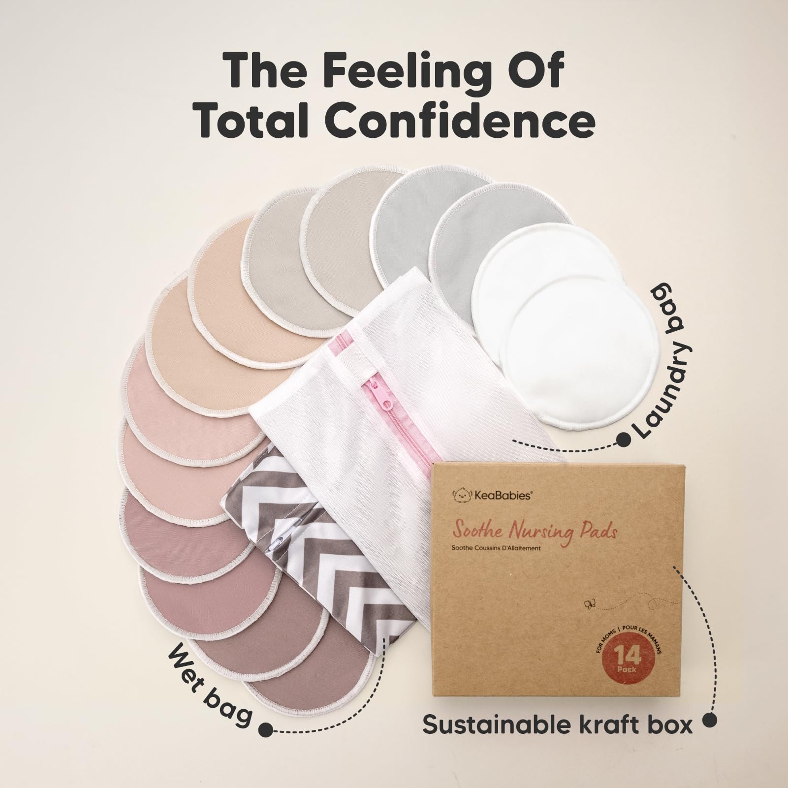 Almohadillas de Enfermería Lavables Lovelle Bambú Orgánico Natural Talla Única para Lactancia