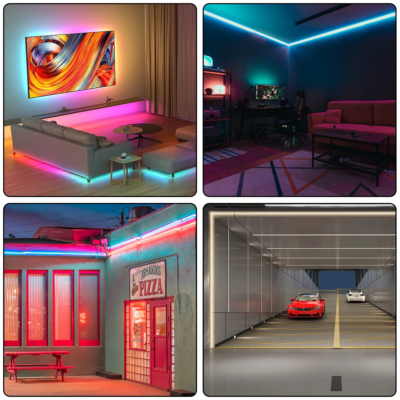 KSIBNW Tira de luz LED de Neón de 10 m con Control Remoto de Aplicación, IP 65 Impermeable, Sincronización de Música, Multicolor AC 110-120 V, Cuerda LED Flexible para Decoración del Hogar/Jardín/Edificio