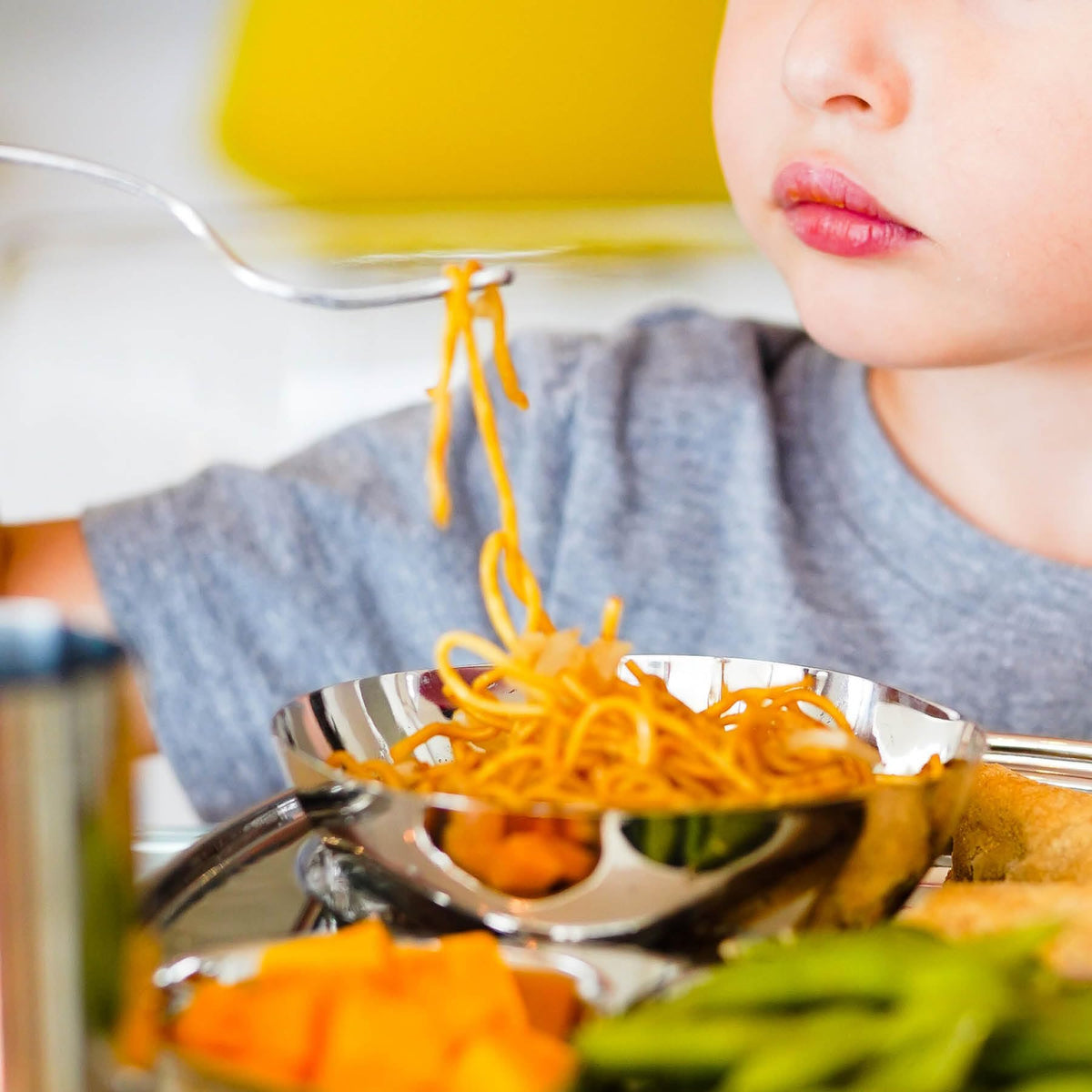 Ahimsa - Cuencos de acero inoxidable para niños, 12 onzas, plata