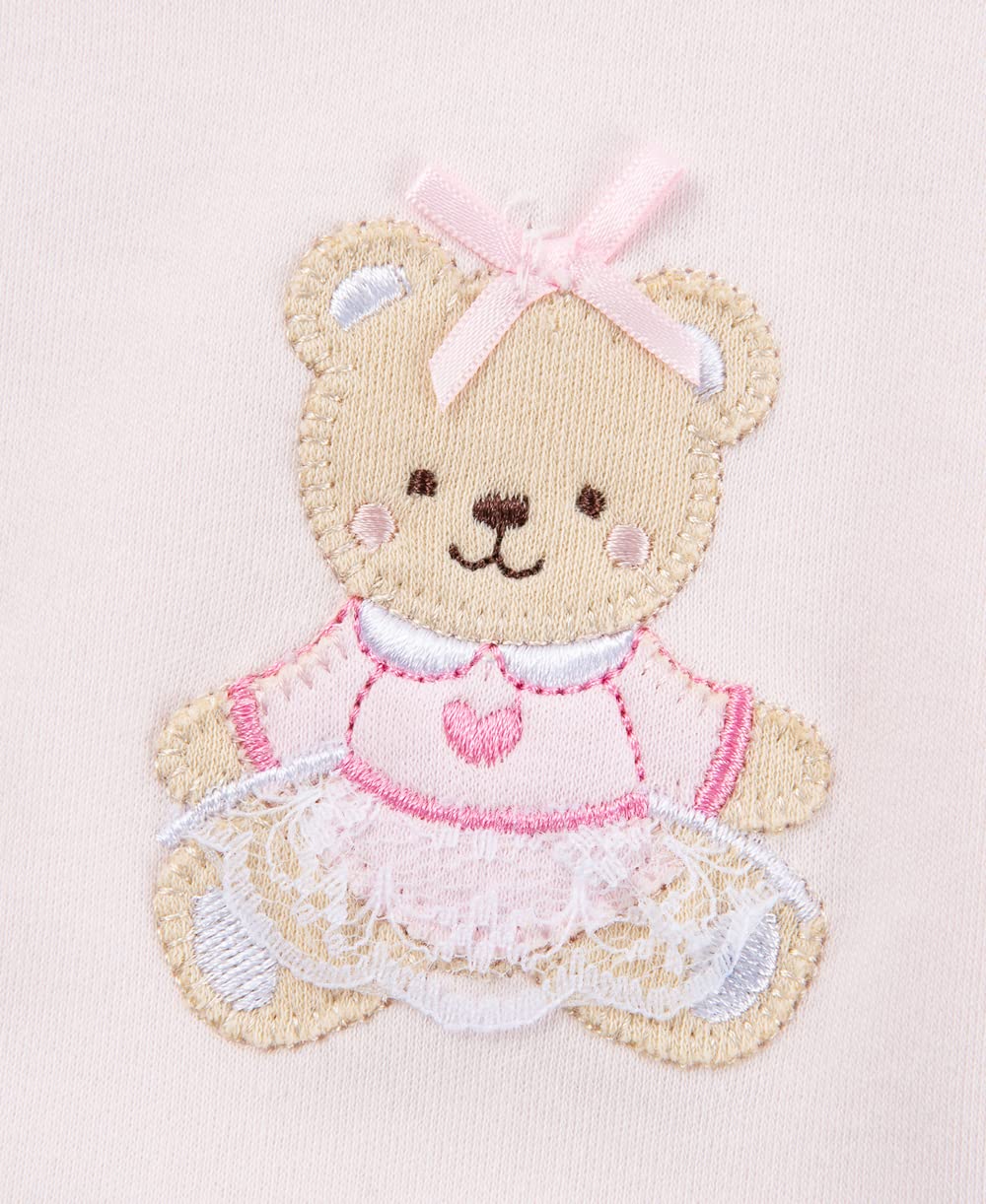Little Me Conjunto de babero y eructo de 3 piezas para niña, Rosa, (Pink/Bear), Talla única