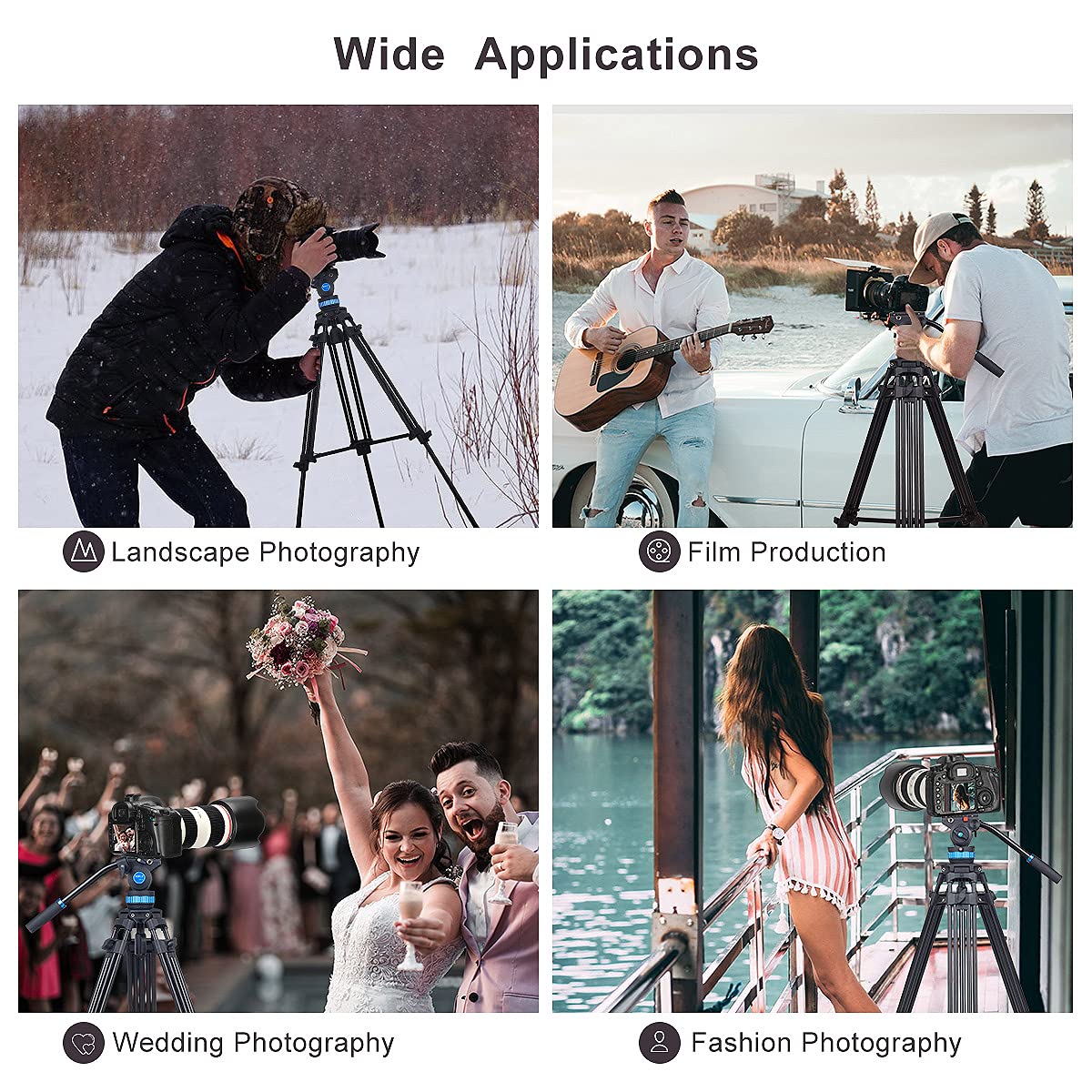 Trípode de Vídeo SIRUI Negro con Amortiguación Ajustable y Giro 360° 155cm