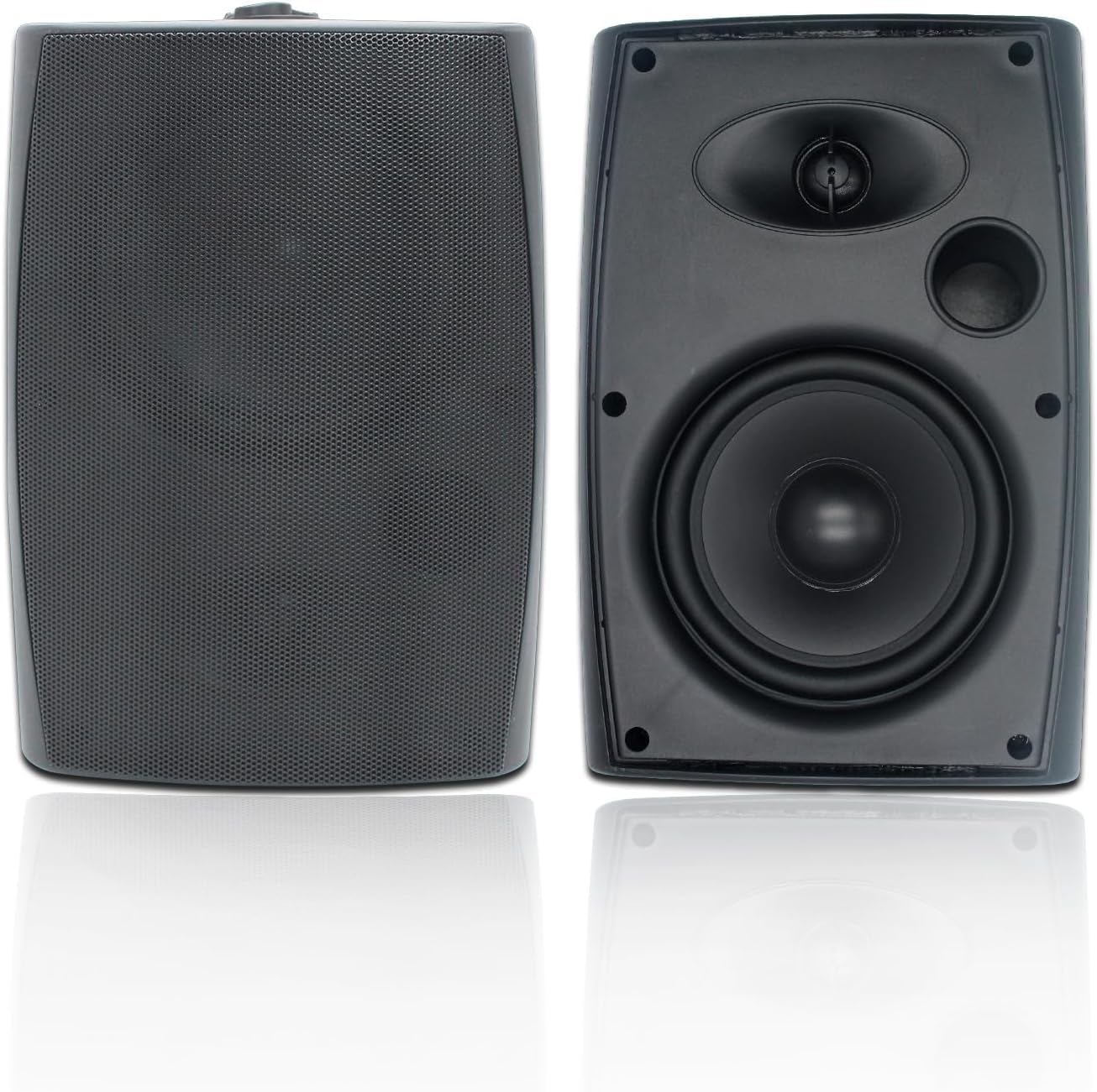 STUDIOFINIX - Altavoces para exteriores de 6.5 pulgadas y 400 W con cable, impermeables, pasivos con graves potentes, altavoces de montaje en pared para patio, jardín, piscina, hogar, (par), color