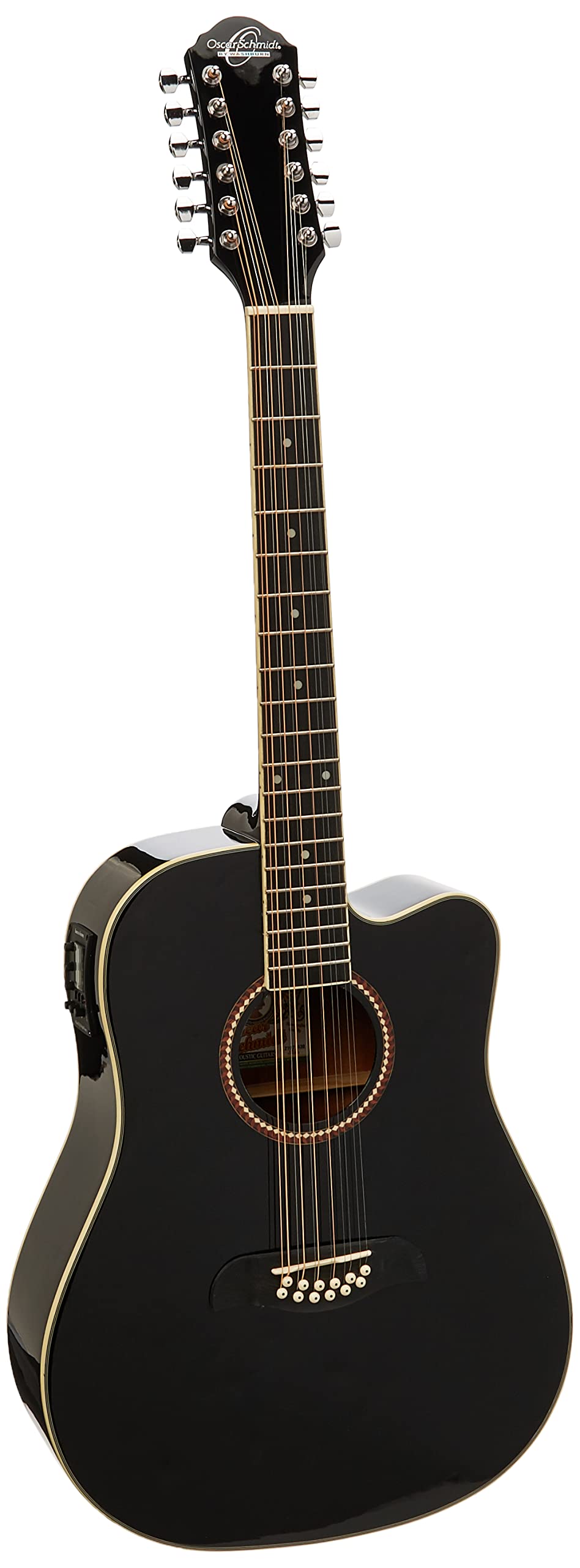 Oscar Schmidt ISOSCOD312CEBLK Guitarra Electroacustico Od312Ce, Negro Negro