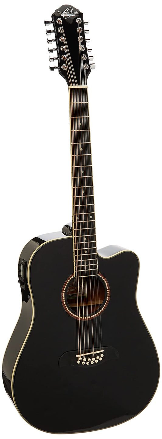 Oscar Schmidt ISOSCOD312CEBLK Guitarra Electroacustico Od312Ce, Negro Negro