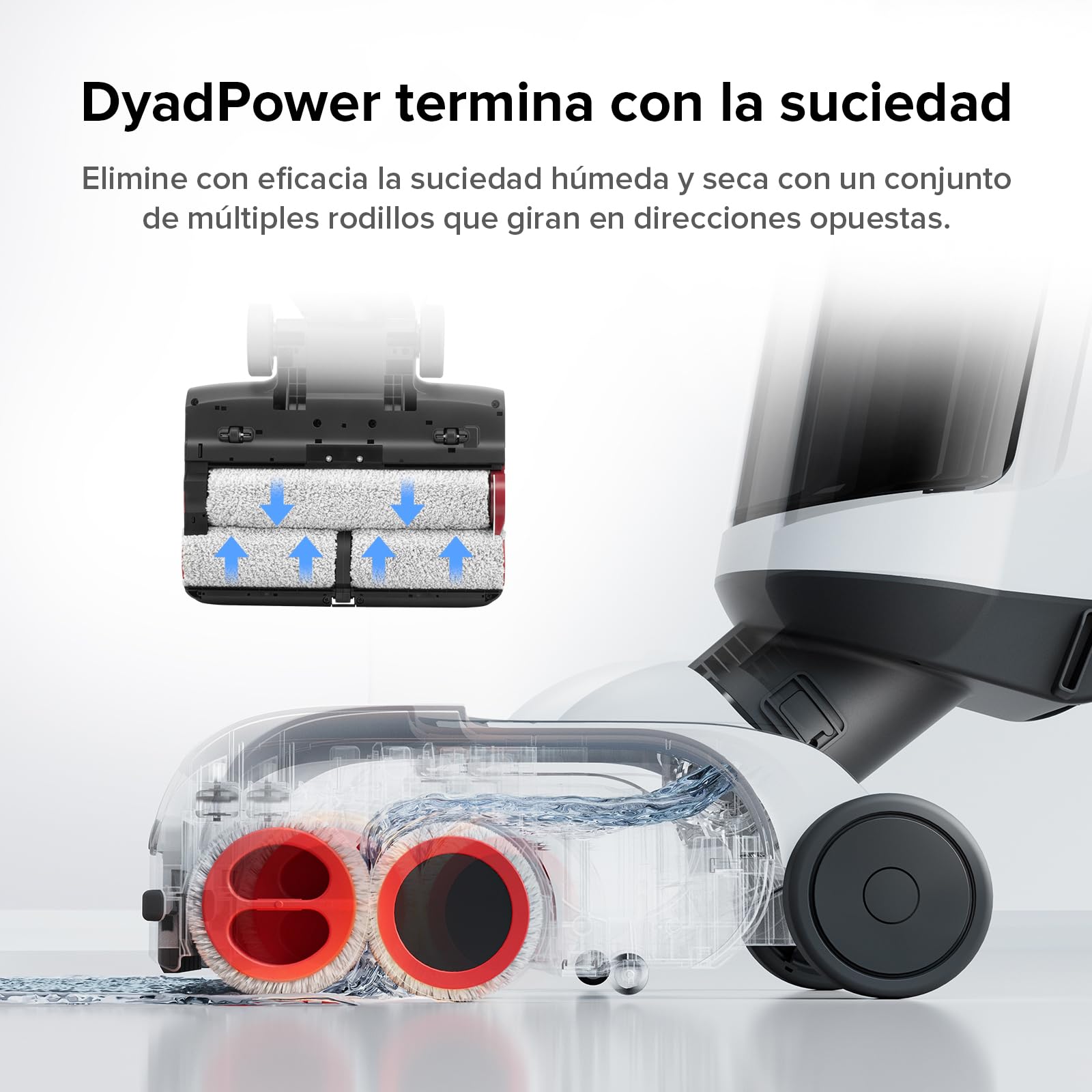 Aspiradora Roborock Dyad Pro Combo Blanco para Múltiples Superficies 5 en 1