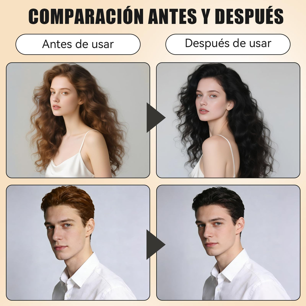 Blick Hair Dye Shampoo, Shampoo Hair Dye, Champú Tinte Instantáneo 4 En 1, Suave y delicado, Cobertura de Canas, larga duración, Adecuado Para HombresY mujeres(Negro)
