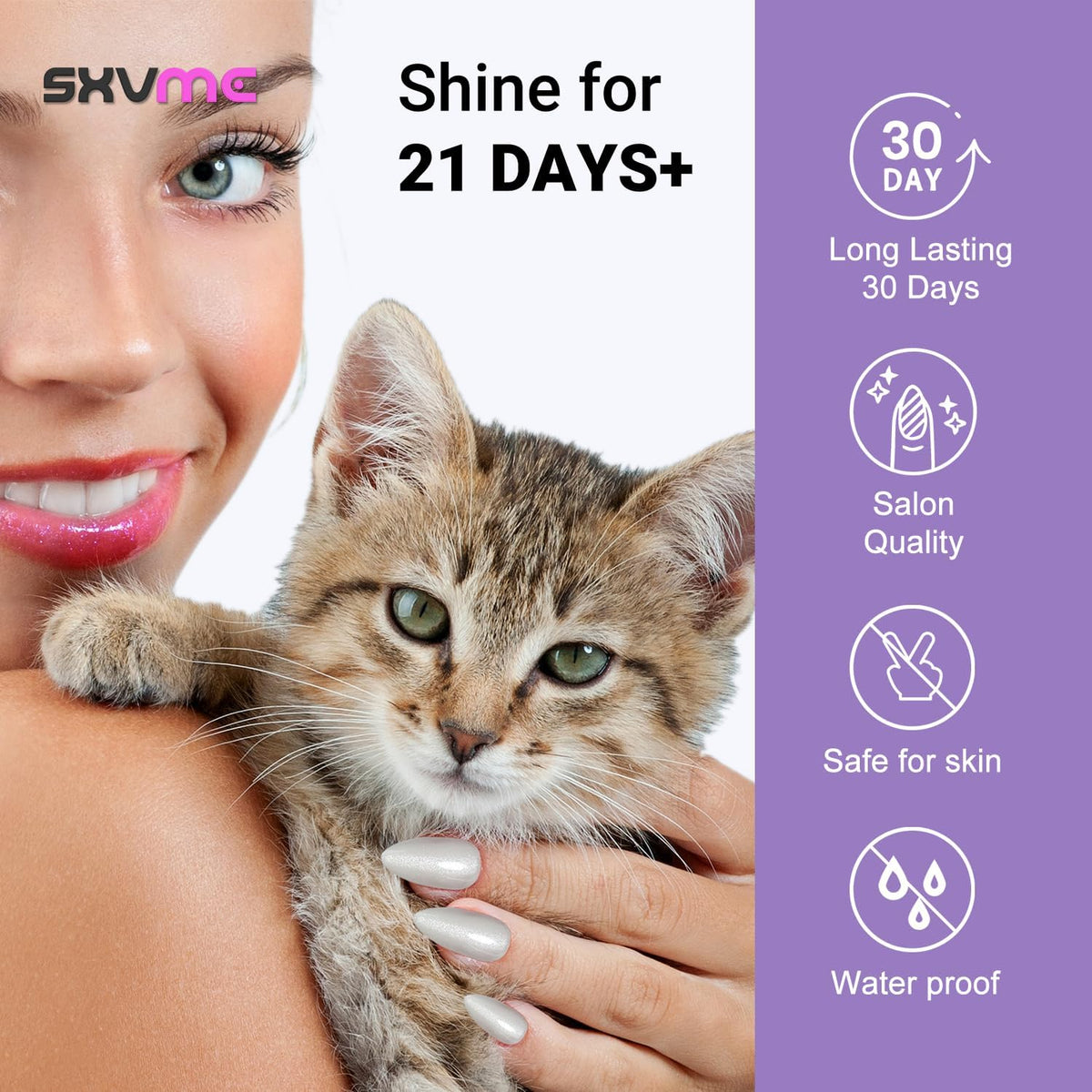 SXVME Uñas postizas de ojo de gato, color negro, verde esmeralda, almendra mediana - 30 unidades, uñas postizas de aguja, acrílicas, gruesas, de gel, cortas, opacas, con purpurina, sin pegamento