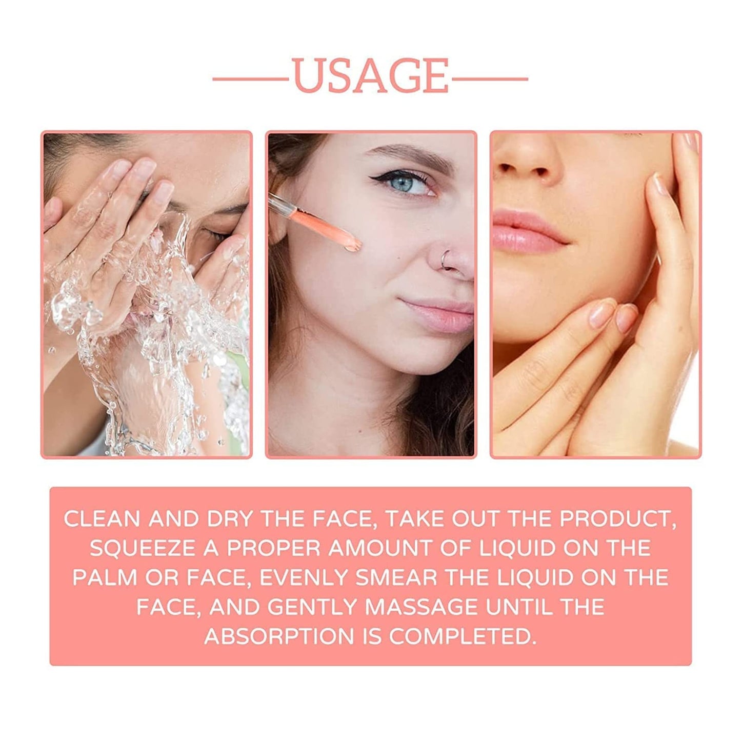 Suero facial 5 en 1,Suero antienvejecimiento con refuerzo de colágeno,Reduce las arrugas Suero facial,Suero de vitamina C para la cara con ácido hialurónico,Mejora la sequedad y la aspereza