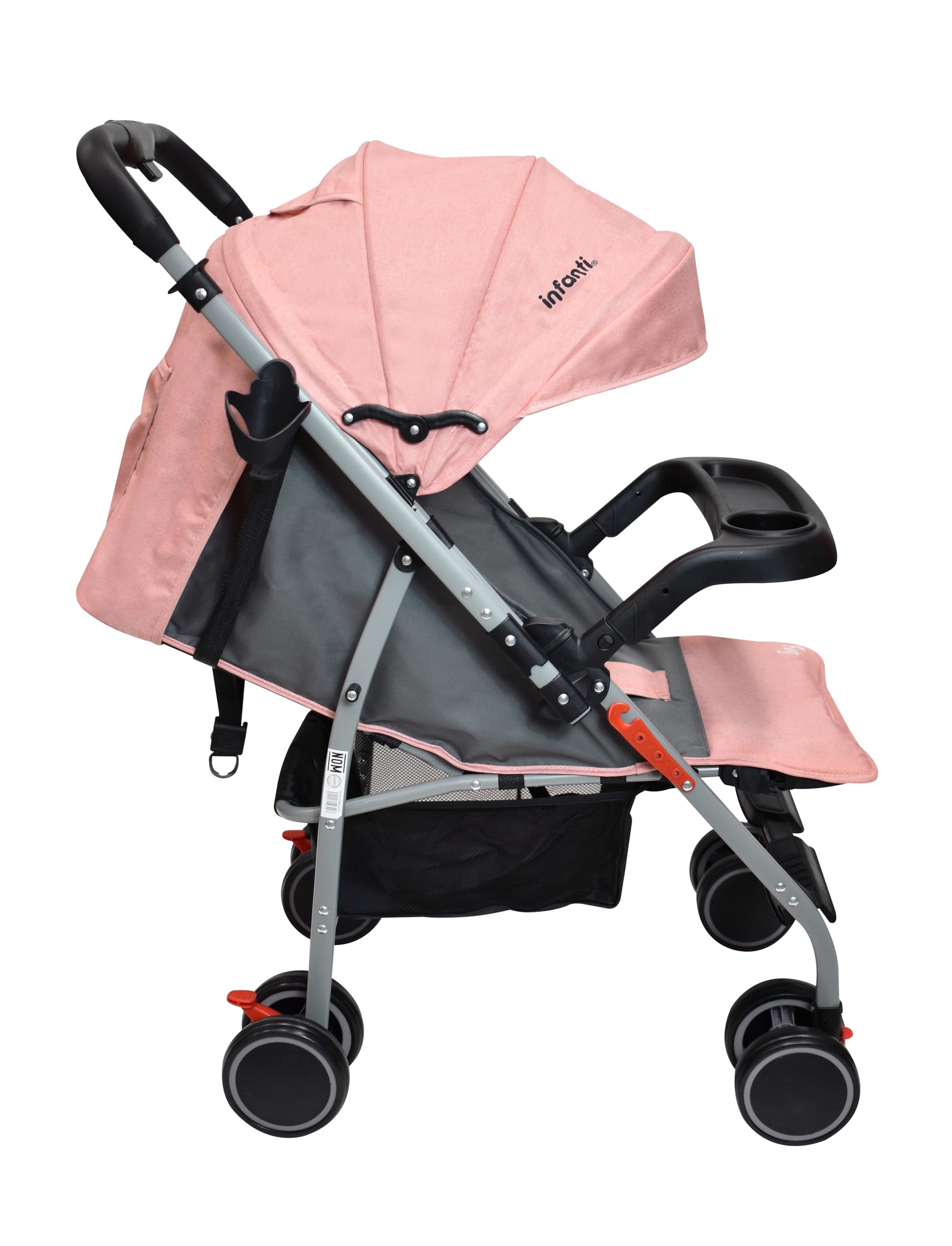 INFANTI | Carriola De Paseo Ivy | Con Mango Reversible | Ligera y Plegable | Soporta 15 kg | Multiposiciones (Salmón)