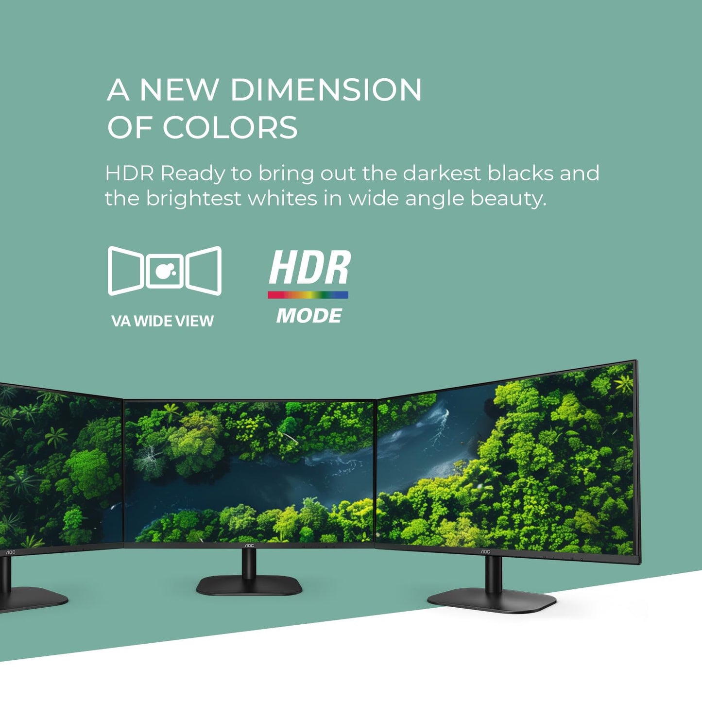 AOC 24B2H2 Monitor IPS sin Marco de 24 Pulgadas, FHD 1920 x 1080, 100 Hz, 106% sRGB, para hogar y Oficina, HDMI x2, Modo Azul bajo, Compatible con VESA, Negro