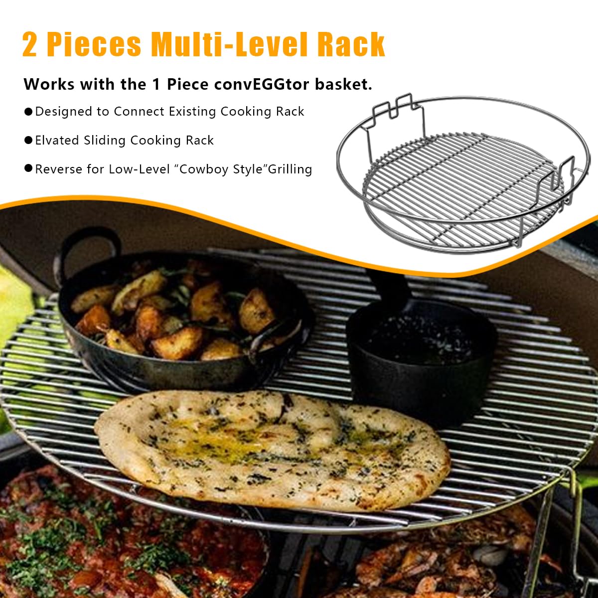 Kit de repuesto de 5 piezas para huevo verde grande XL, estante para huevos de 5 piezas, cesta Conveggtor de acero inoxidable 304 parrilla con sistema de cocción extraíble