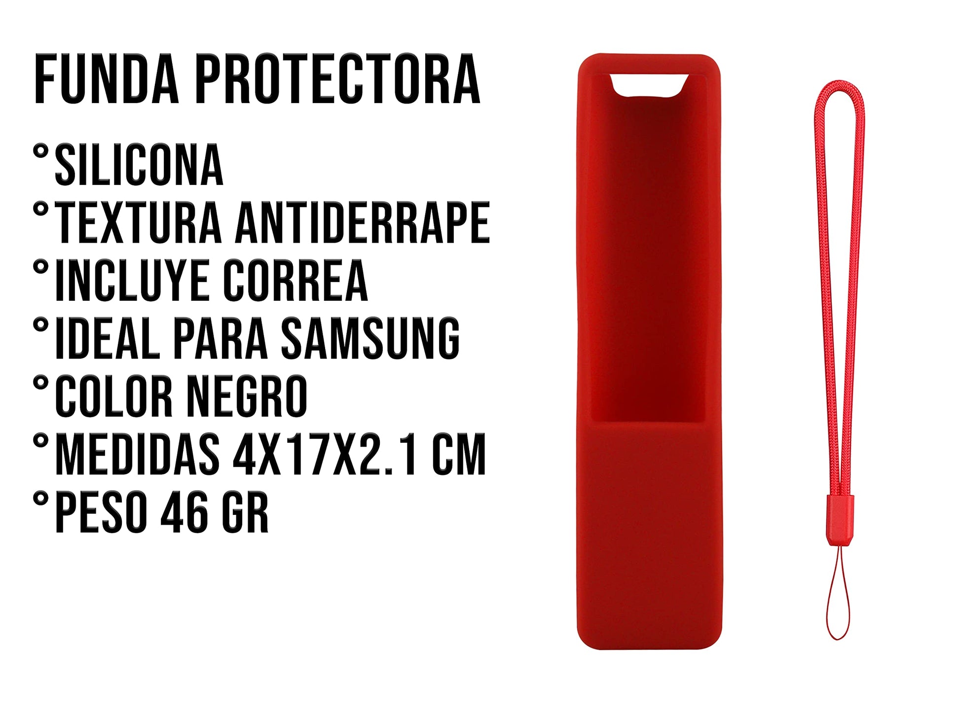 LIDERT Funda Protectora Compatible con Samsung Smart TV BN59-01242A BN59-01266A BN59-01241A BN59-01266A BN59-01259E BN59-01260A Control Remoto (Rojo)