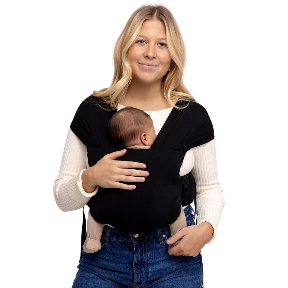WildBird - Envoltura con Hebilla Aérea - 0-6 Meses - Grande (L-4XL) Cuervo - Portabebés para Recién Nacido - Portada Frontal - Tela Suave, Correas, Soporte para la Cabeza, Cinturón de Cintura