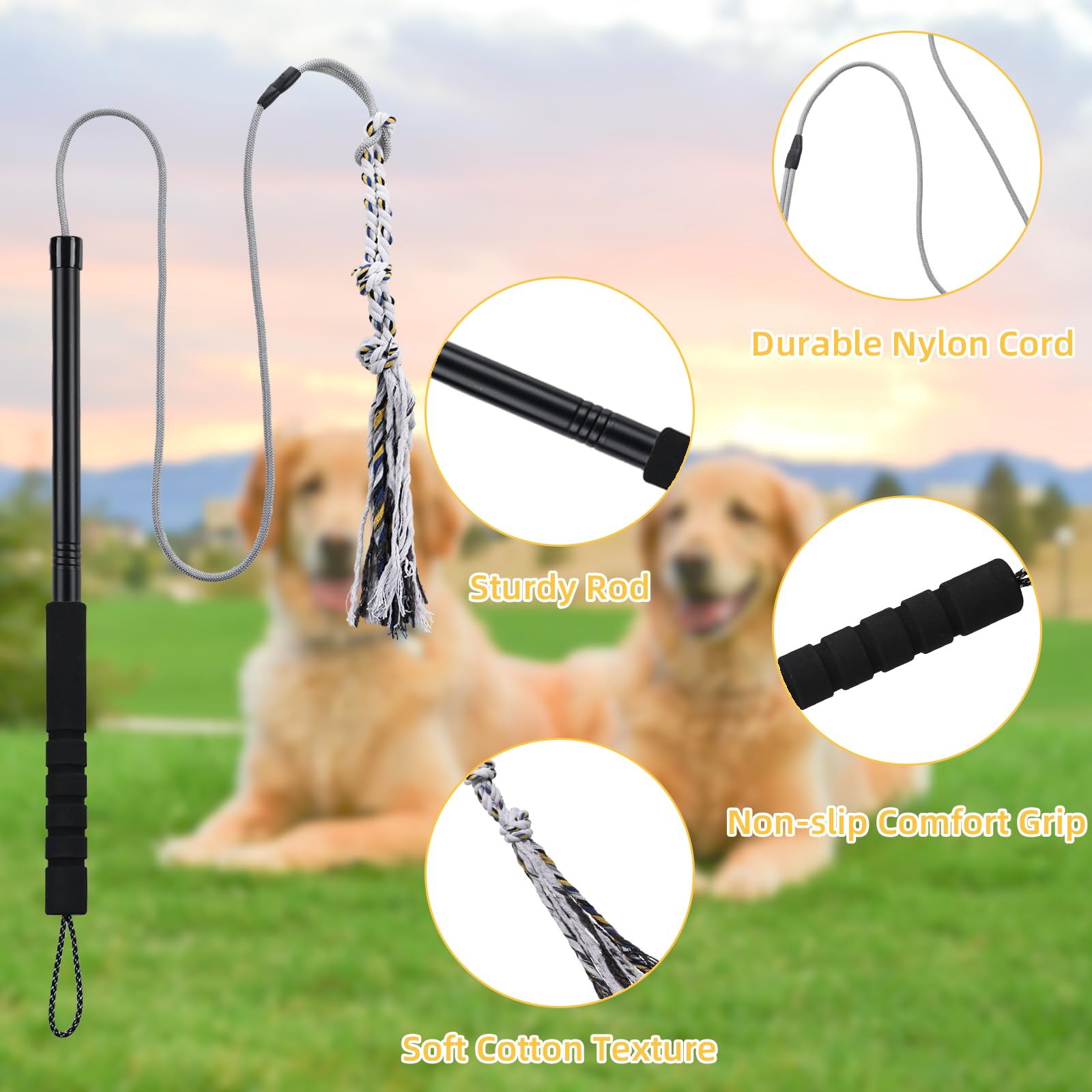 Gingull - Varita de coqueteo para perros – Varita interactiva para perros Chase and Tug of War - Barra de coqueteo para perros de alta resistencia, juguetes para masticar para dentición, juguetes