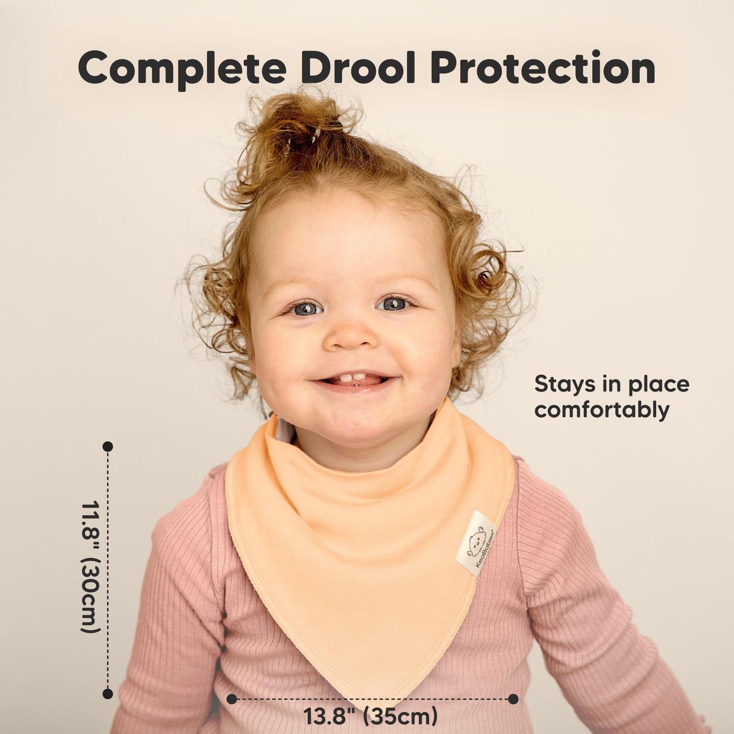 KeaBabies - Paquete de 8 baberos orgánicos para niñas - Baberos triangulares súper absorbentes para bebés babeos y dentición, 100% algodón extra suave para recién nacido, bebé de 0 a 36 meses (rocío)