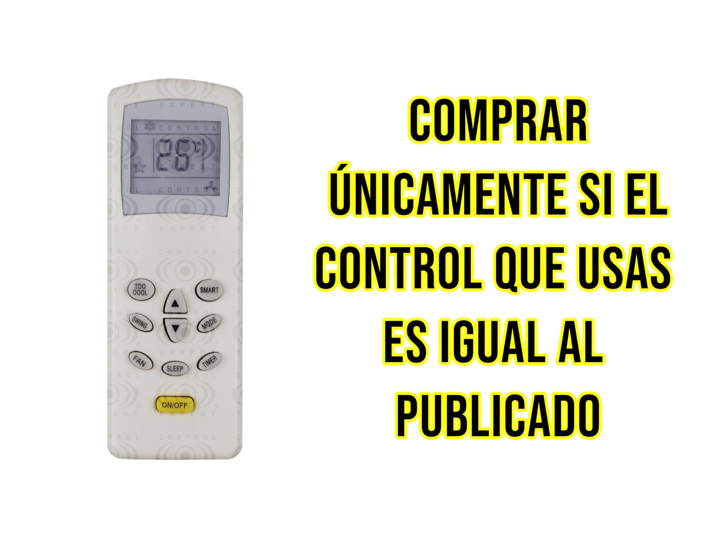 CONTROL EXPERT Control Remoto Compatible con Minisplit Zmartech Daewoo Mirage Whirlpool Ac122zt Ac224zt Aire Acondicionado