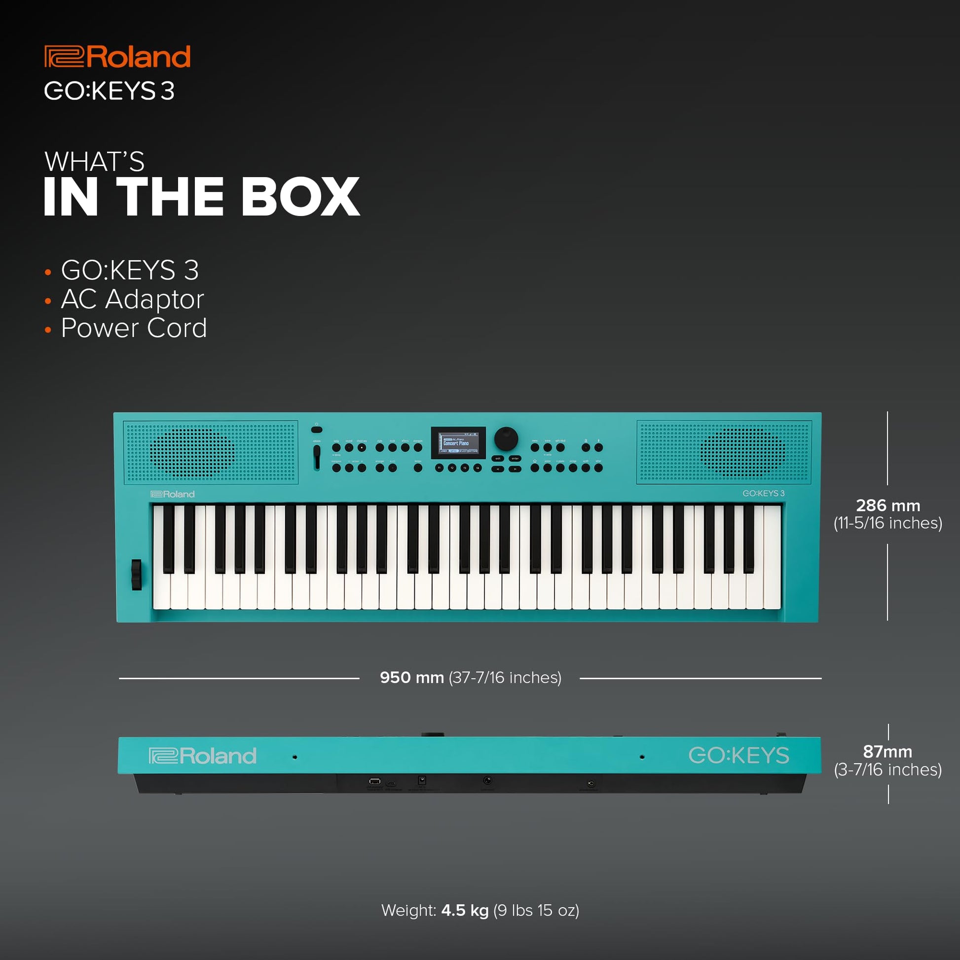 Teclado Musical Roland Turquesa con Soporte Bluetooth Audio/MIDI de 61 Notas