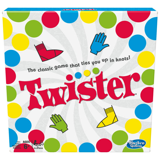 Hasbro Twister - Juego de Mesa clásico para 2 o más Jugadores, Juego de Interior y Exterior para niños de 6 años en adelante, el Embalaje Puede Variar