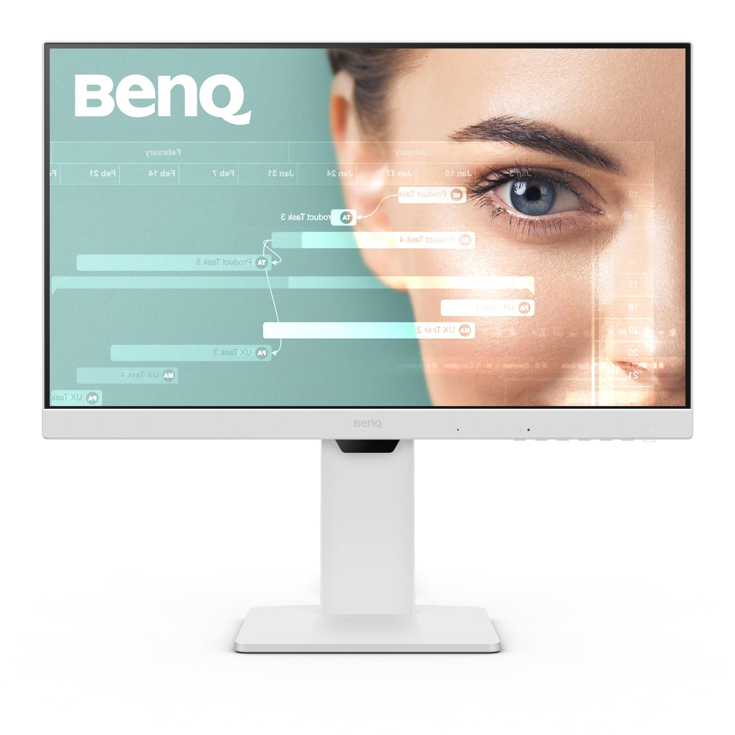 BenQ GW2486TC Monitor de concentrador USB de oficina de 24 pulgadas 1080p | Modo de codificación | IPS | Tecnología de cuidado ocular | Brillo adaptativo | Altura ajustable | Monitor blanco |