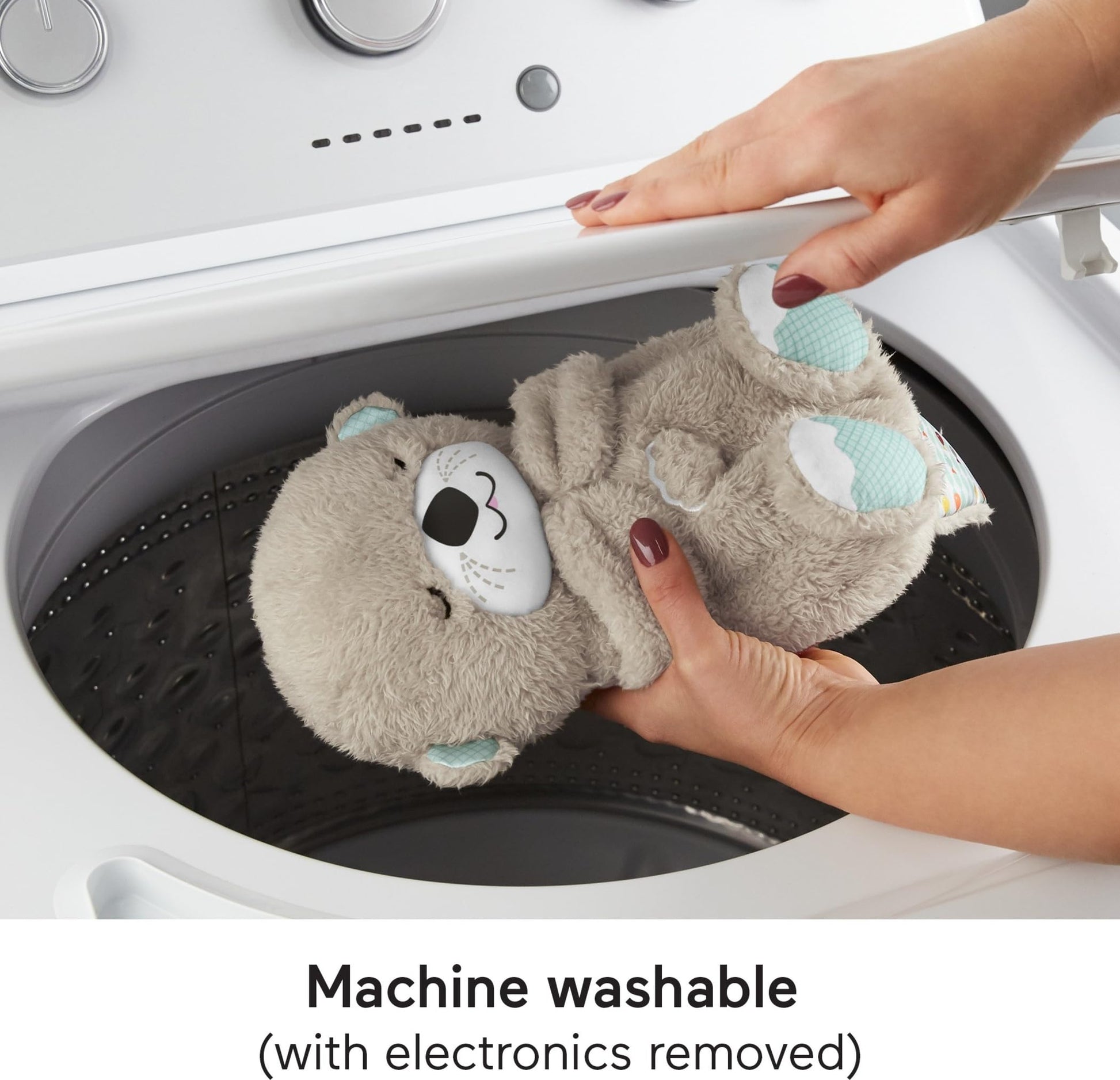 Fisher-Price Sound Machine Soothe 'n Snuggle - Juguete portátil de peluche para bebé con detalles sensoriales, luces musicales y movimiento de respiración rítmica