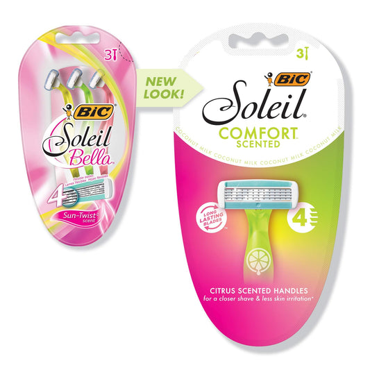 Rastrillo Desechable BIC Soleil Bella Sun-Twist con Aroma 4 Hojas para Mujer