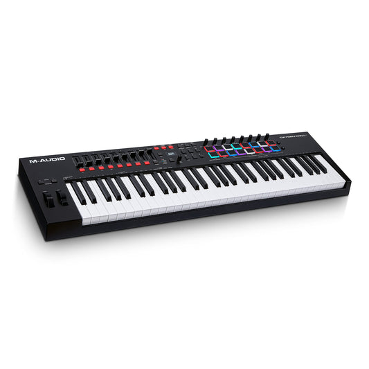 M-Audio Oxygen Pro 61 - Teclado controlador MIDI USB de 61 teclas con beat pads, knobs, botones y atenuadores asignables y pack de software