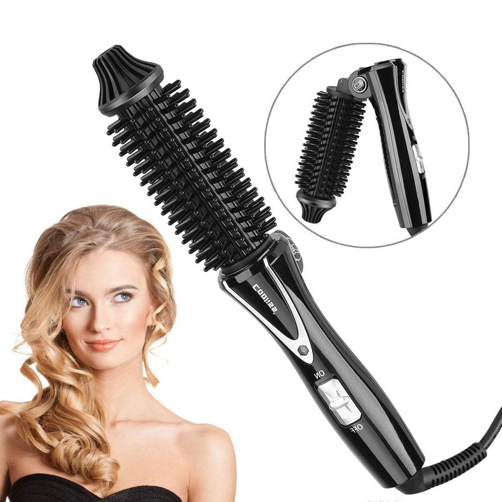 Cepillo Rizador de Pelo Eléctrico con Tecnología Iónica para Cabello Sedoso y Estilo Duradero