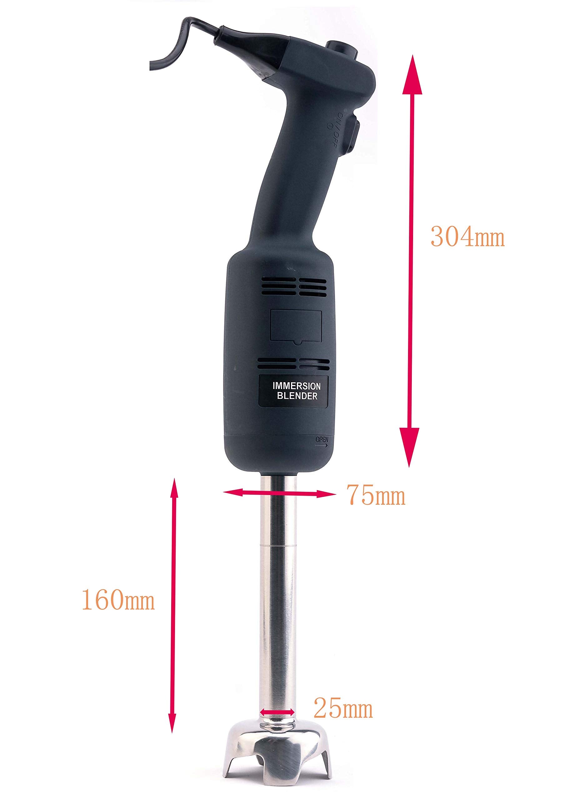 Li Bai - Mezclador de inmersión eléctrico grande Stix de mano con velocidad variable, 220 W de potencia con capacidad de 6 galones, incluye eje de acero inoxidable y cuchilla