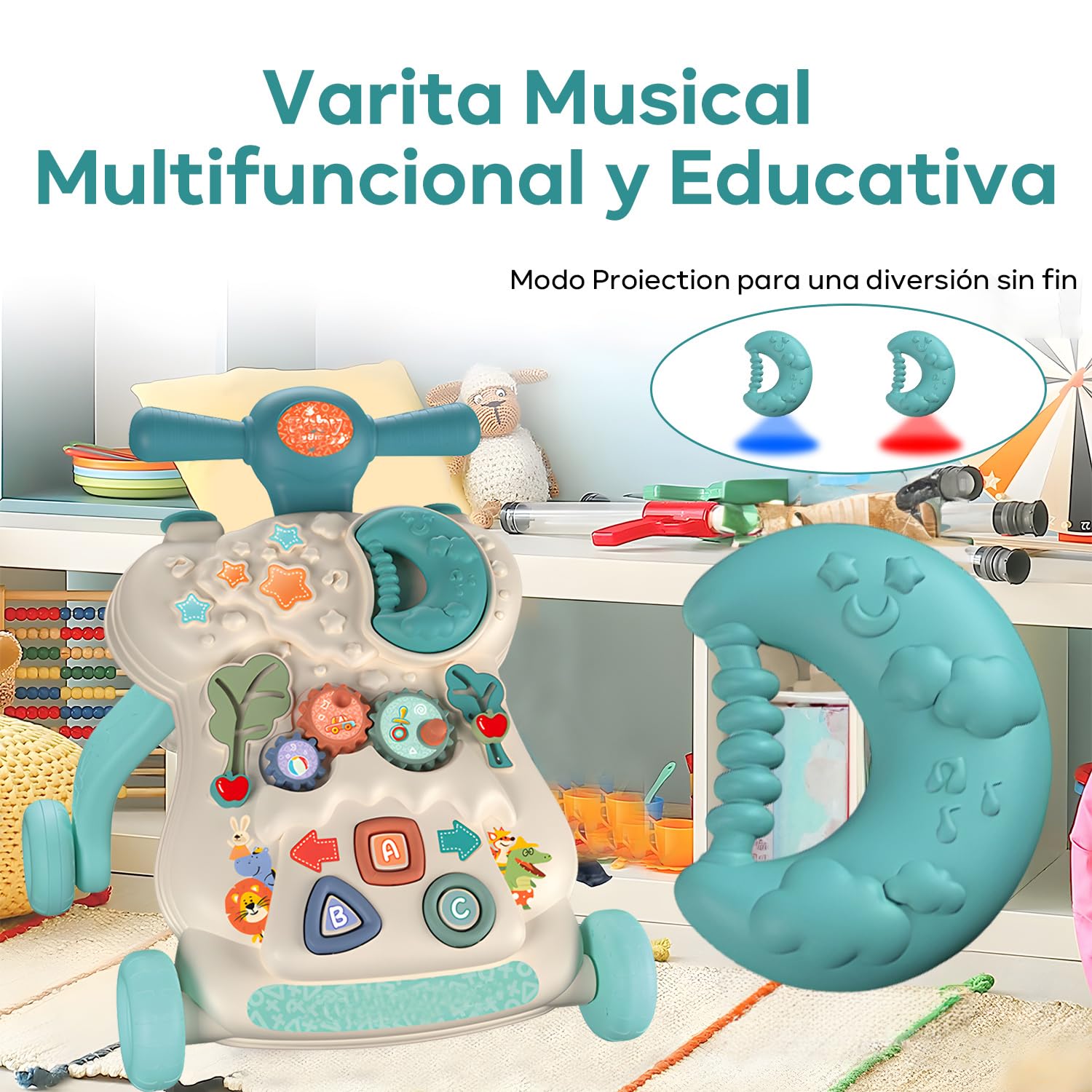 Hisemy Mesa Centro de actividades Musical para Bebe, Panel de Juego Extraíble Multifuncional, Juguete de Aprendizaje Musical para Bebés,Regalo para Niños y Niñas (A:Verde)