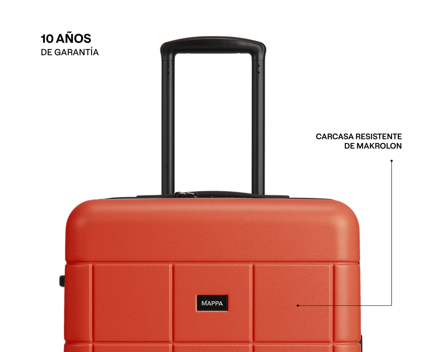 Mappa Original - Maleta de Viaje Rígida Garantía 10 Años 100% Makrolon Alemán, Ruedas Giratorias 360 de Tecnología Hinomoto, Candado TSA, Pad de Compresión, Maleta de 24 pulgadas, Color Rojo