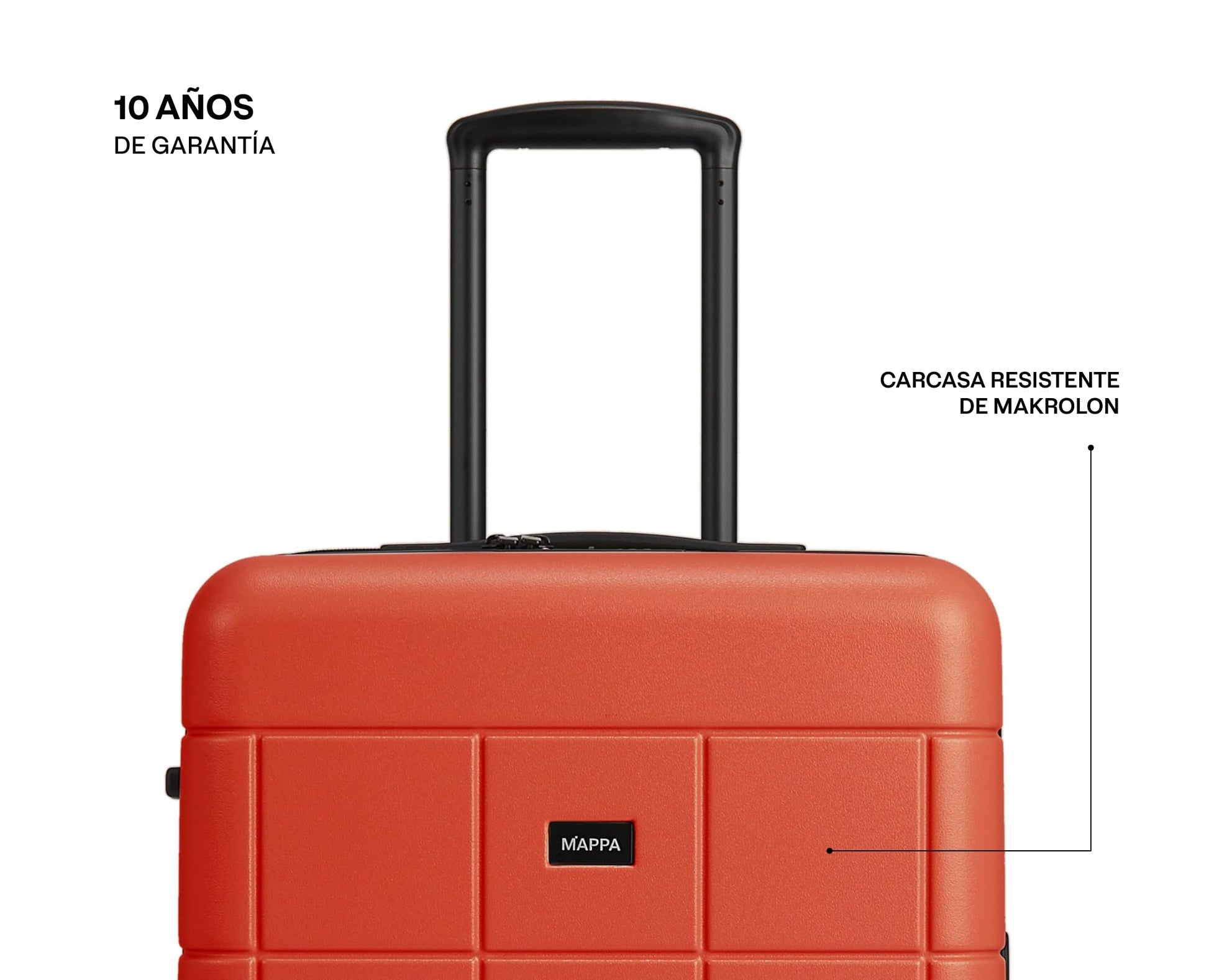 Mappa Original - Maleta de Viaje Rígida Garantía 10 Años 100% Makrolon Alemán, Ruedas Giratorias 360 de Tecnología Hinomoto, Candado TSA, Pad de Compresión, Maleta de 24 pulgadas, Color Rojo