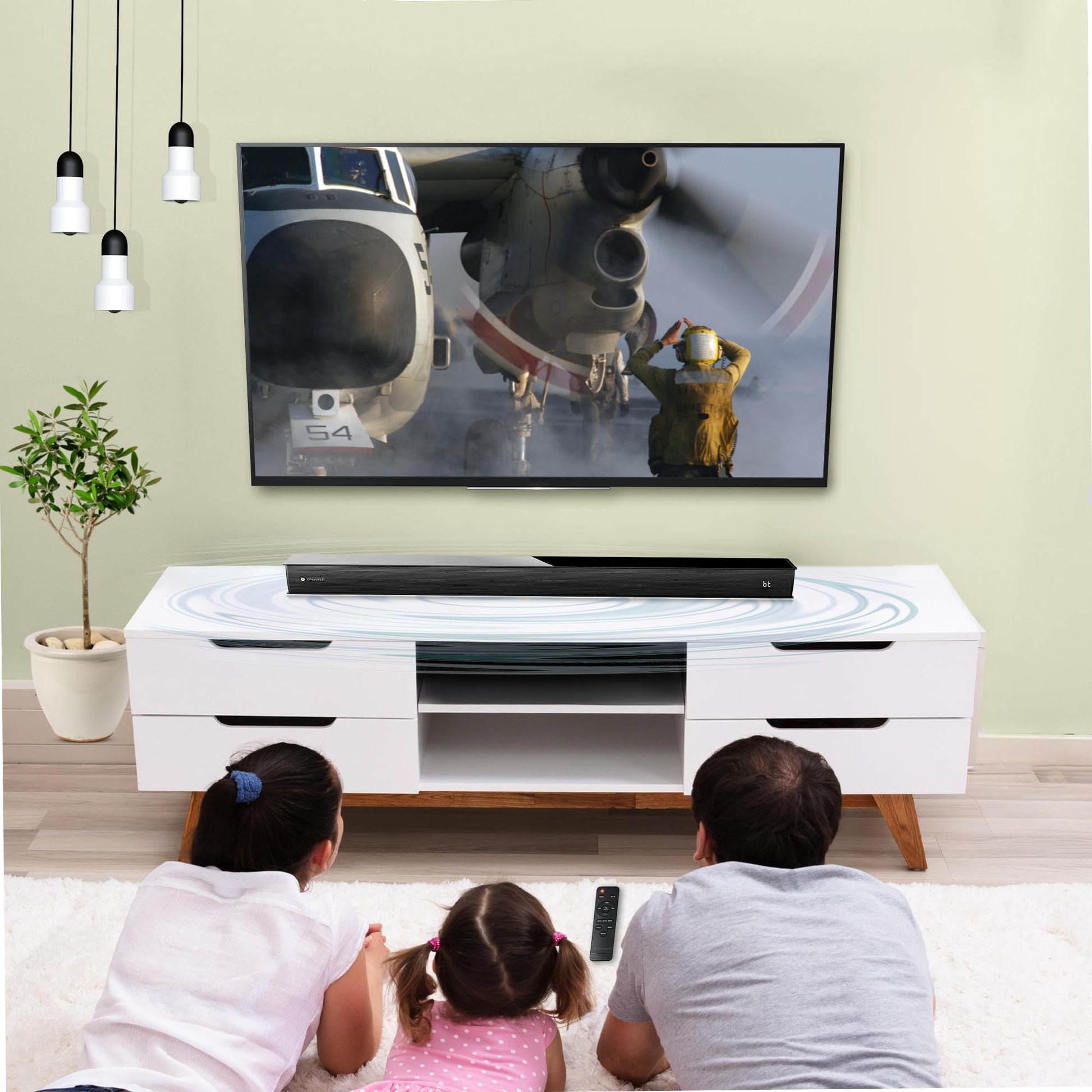 XP WER Barra de Sonido de Cine en Casa de 60W XP-SB, Bluetooth, HDMI, AUX, Cable Optico