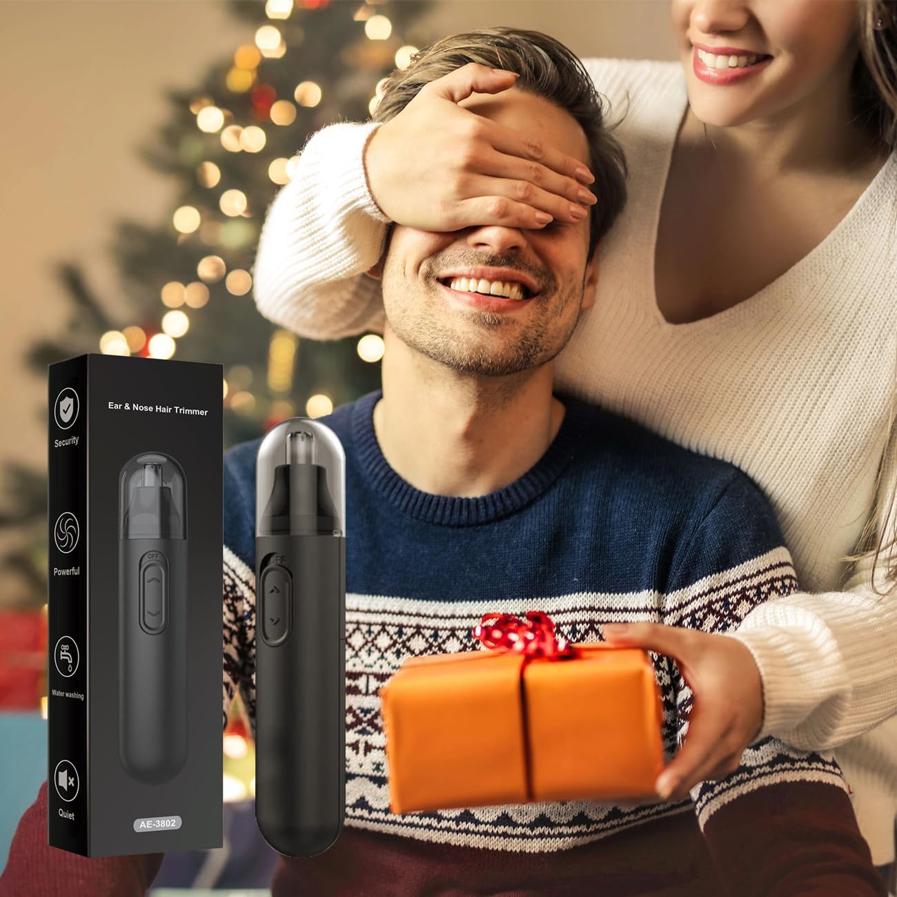 Sendowtek Recortadora de Nariz Eléctrico, Depiladora de Nariz Hombre, Cortador de Vello Naríz Recargable, Maquina Vello Nariz, Electric Nose Trimmer con Cabezal de Repuesto, Indoloro, Impermeable