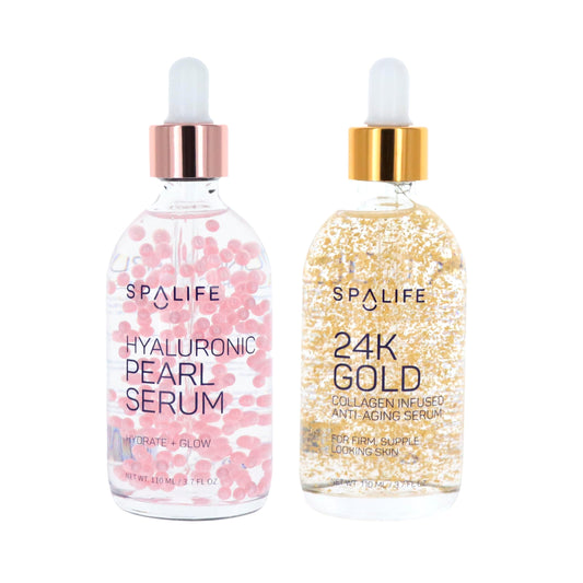 SpaLife Spa Life 24k Gold and Hyaluronic Pearl Collagen Infused Nourishing Serum 2 Pack