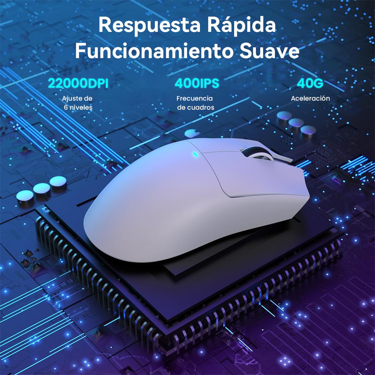 ATTACK SHARK X11 Mouse Inalámbrico con Base de Carga RGB, Mouse Gamer Ultraligero para Juegos, 2.4 GHz/Bluetooth/USB-C de 3 Modos, 24000DPI, 5 Botones programables para PC/Mac