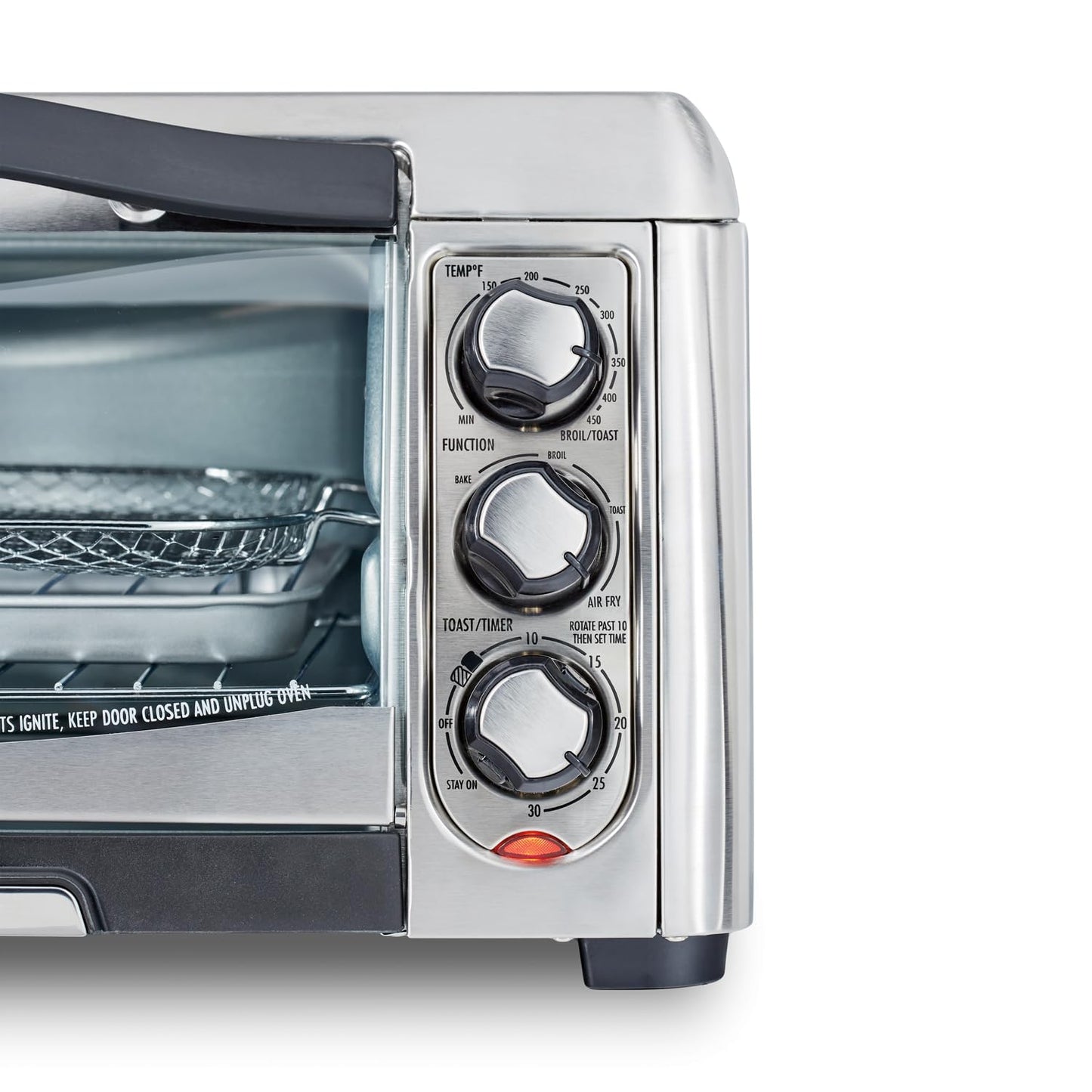 Hamilton Beach Horno Tostador con Freidora de Aire, 6 Rebanadas, Acero Inoxidable (31323)