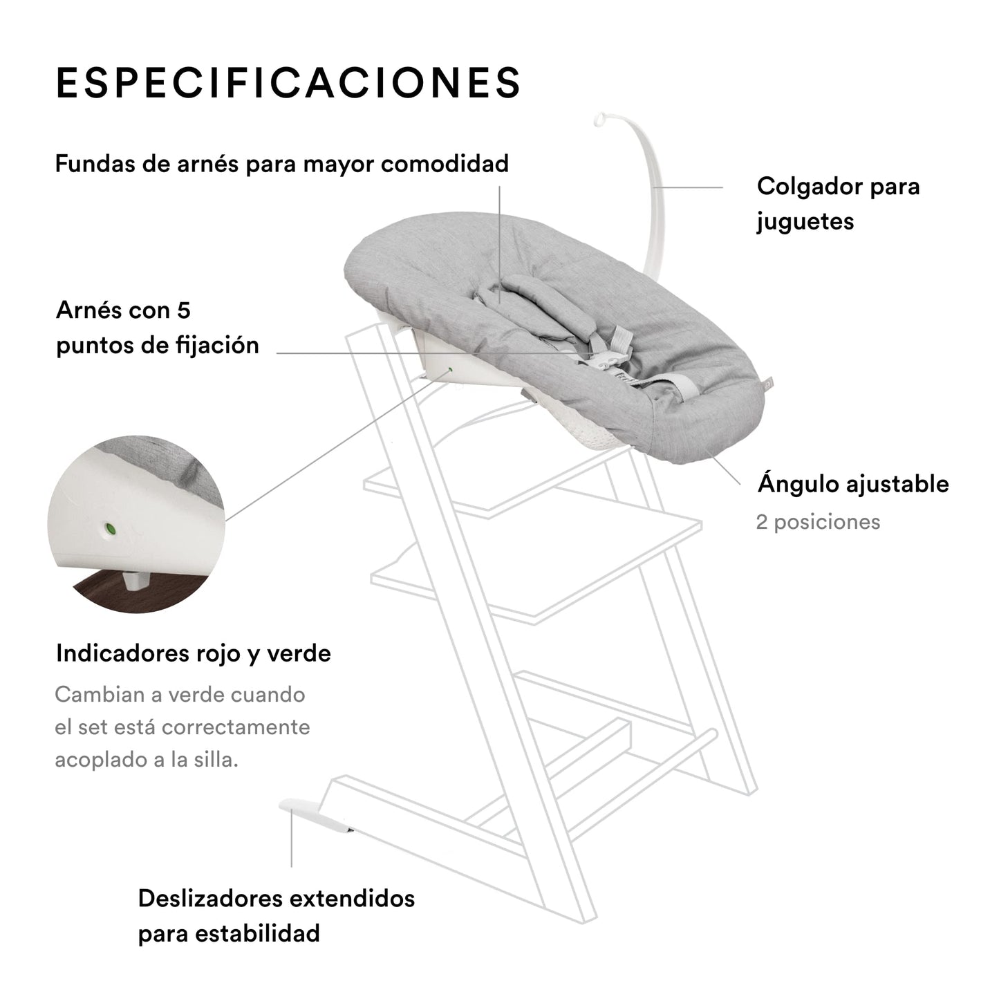 Tripp Trapp Newborn Set,Convierte la Silla Tripp Trapp en un asiento para recién nacidos hasta 9 kilos - Acogedor, seguro y fácil de usar - Compatible con modelos Tripp Trapp posteriores a mayo de 2003