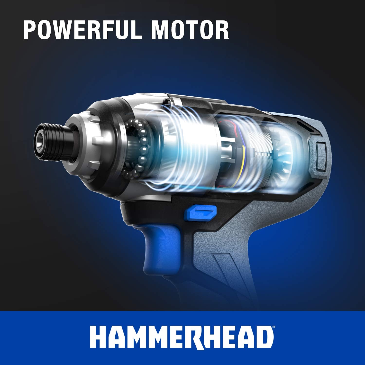 Hammerhead - Kit de 2 herramientas inalámbricas de 20 V Taladro y destornillador de impacto con batería de 1.5 Ah y cargador - HCC2020