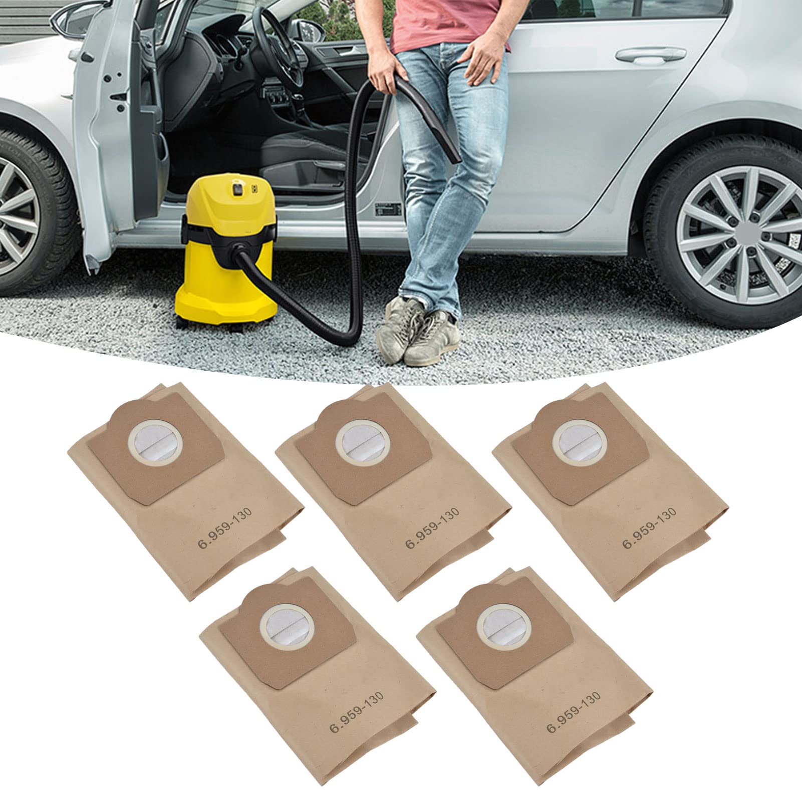 Haofy 5 Uds Bolsa de Polvo para Aspiradora Accesorio para Aspiradora Apto para 6.959‑130.0 Fácil Instalación