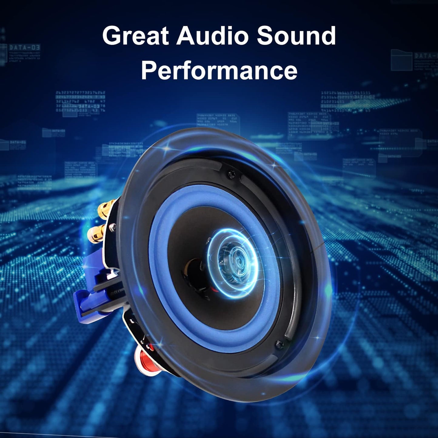 Herdio Paquete de Altavoces de Techo Compatible con Bluetooth de 2 vías de 4 Pulgadas, 320 vatios, perfectos para Sistema de Cine en casa, Sala de Estar, Oficina