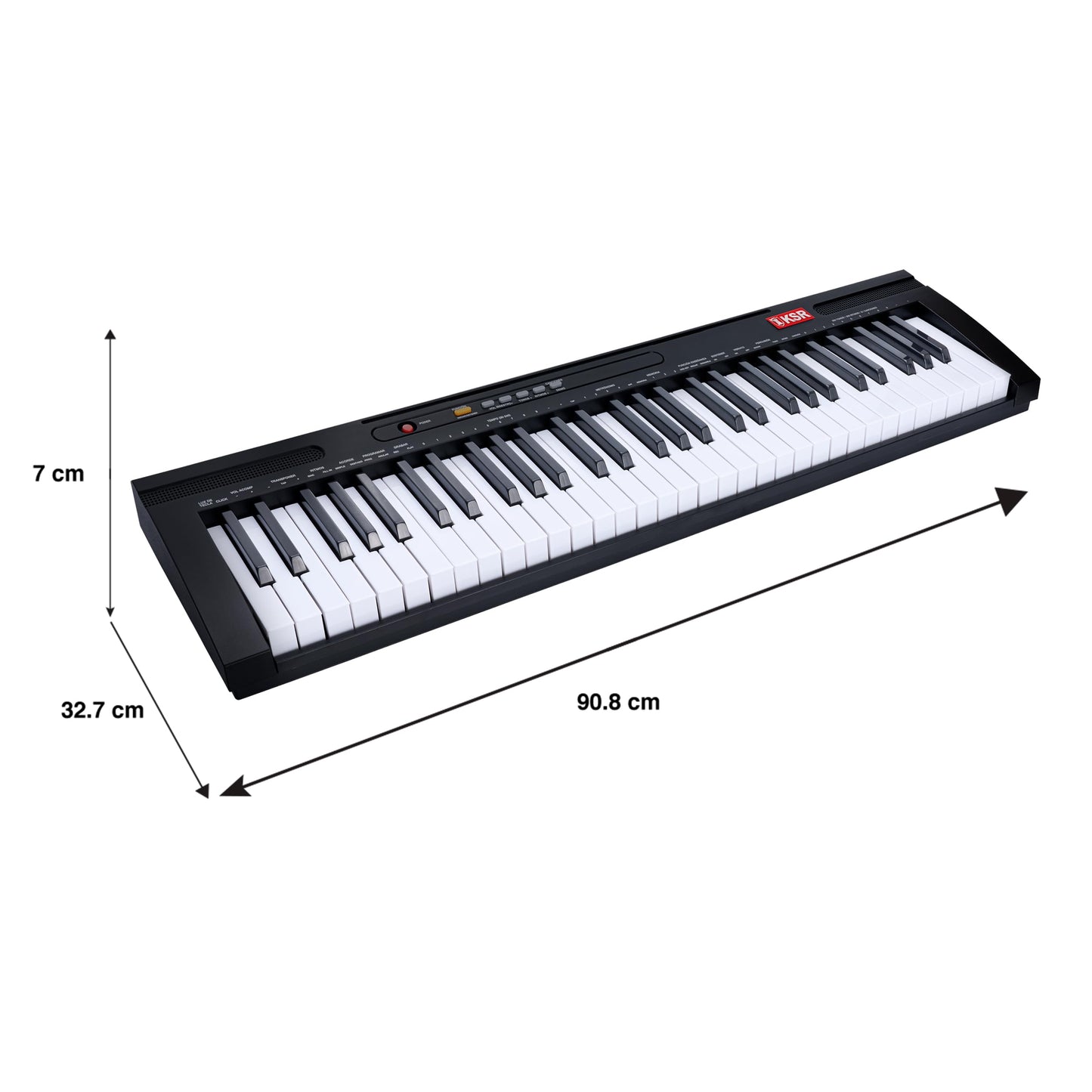 Teclado Musical Kaiser Negro con 61 Teclas Iluminadas y Más Funciones MTC-5500