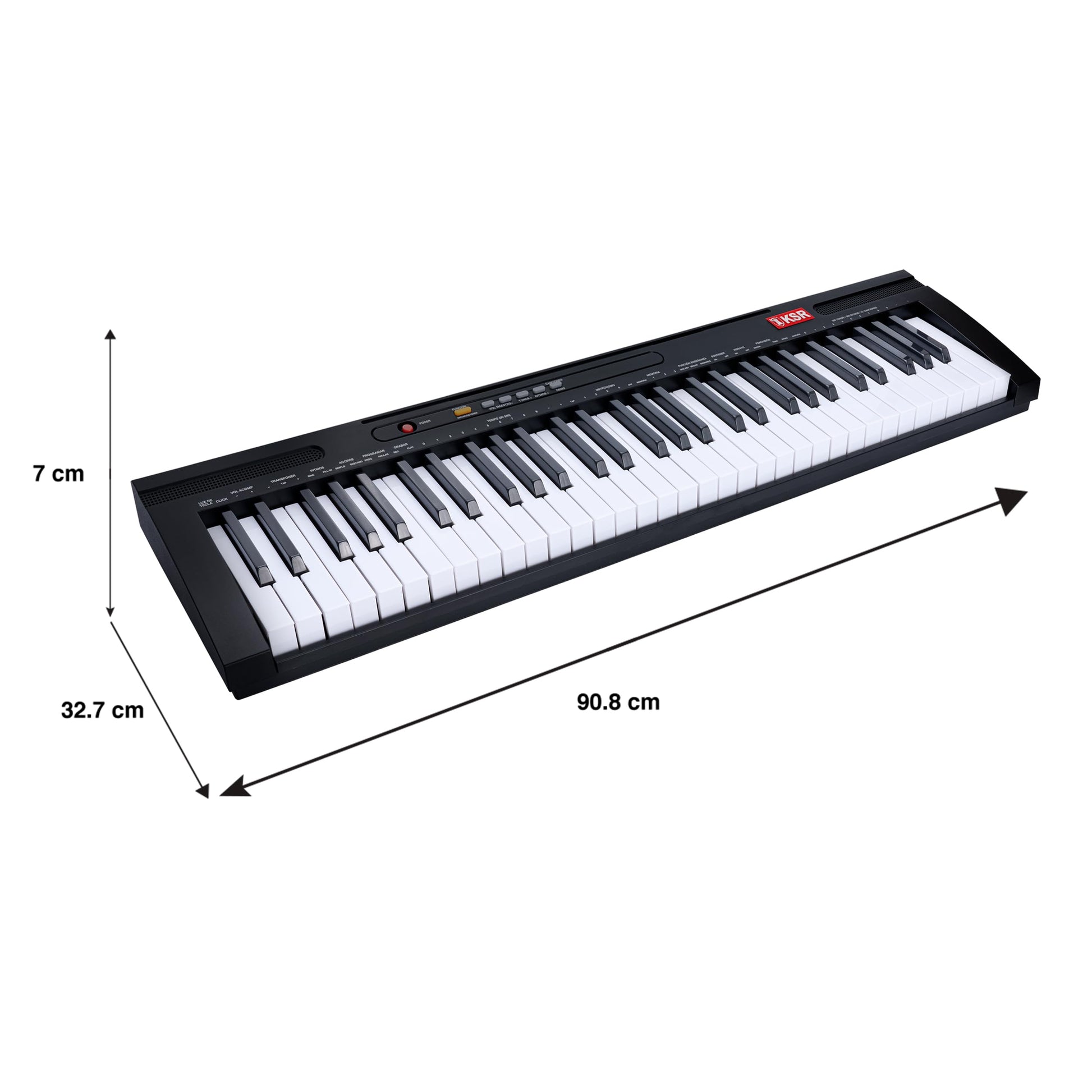 Teclado Musical Kaiser Negro con 61 Teclas Iluminadas y Más Funciones MTC-5500