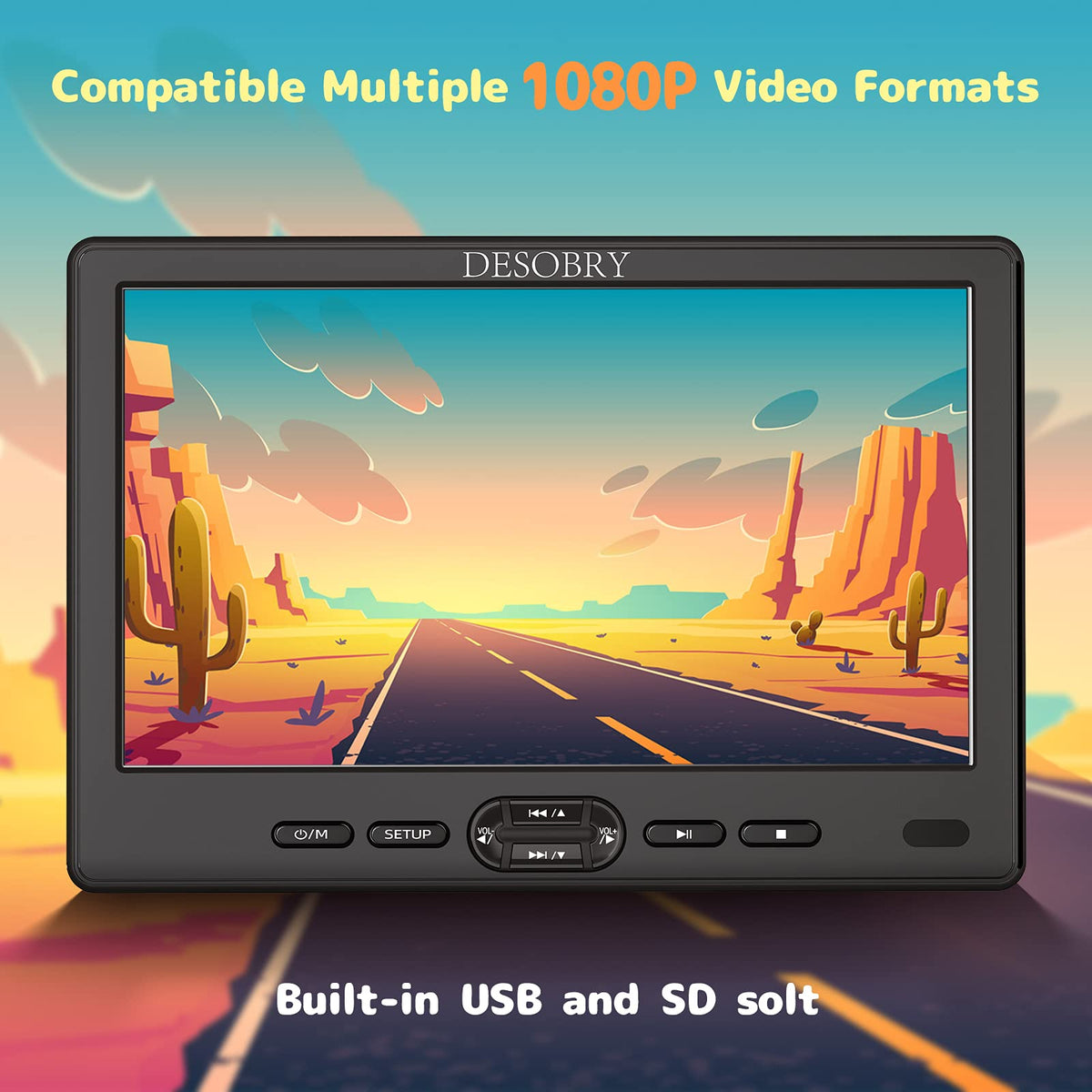 Reproductor de DVD para Coche Negro Portátil