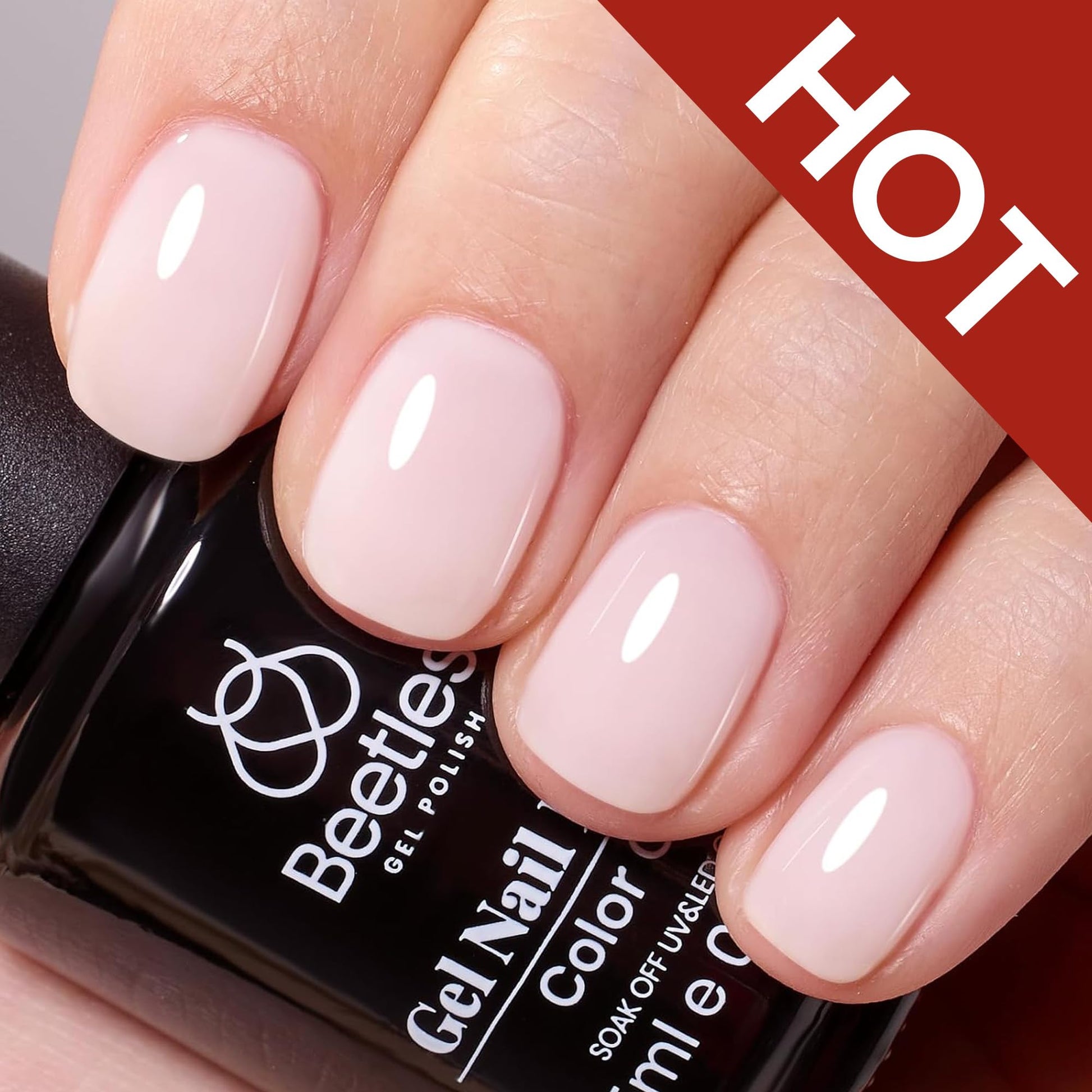 Esmalte de uñas en gel Beetles Jelly, 15 ml, color neutro, rosa nude, esmalte de uñas translúcido, remojo, lámpara de uñas UV LED, gel transparente para decoración de uñas, 0,5 oz, regalo para mujeres
