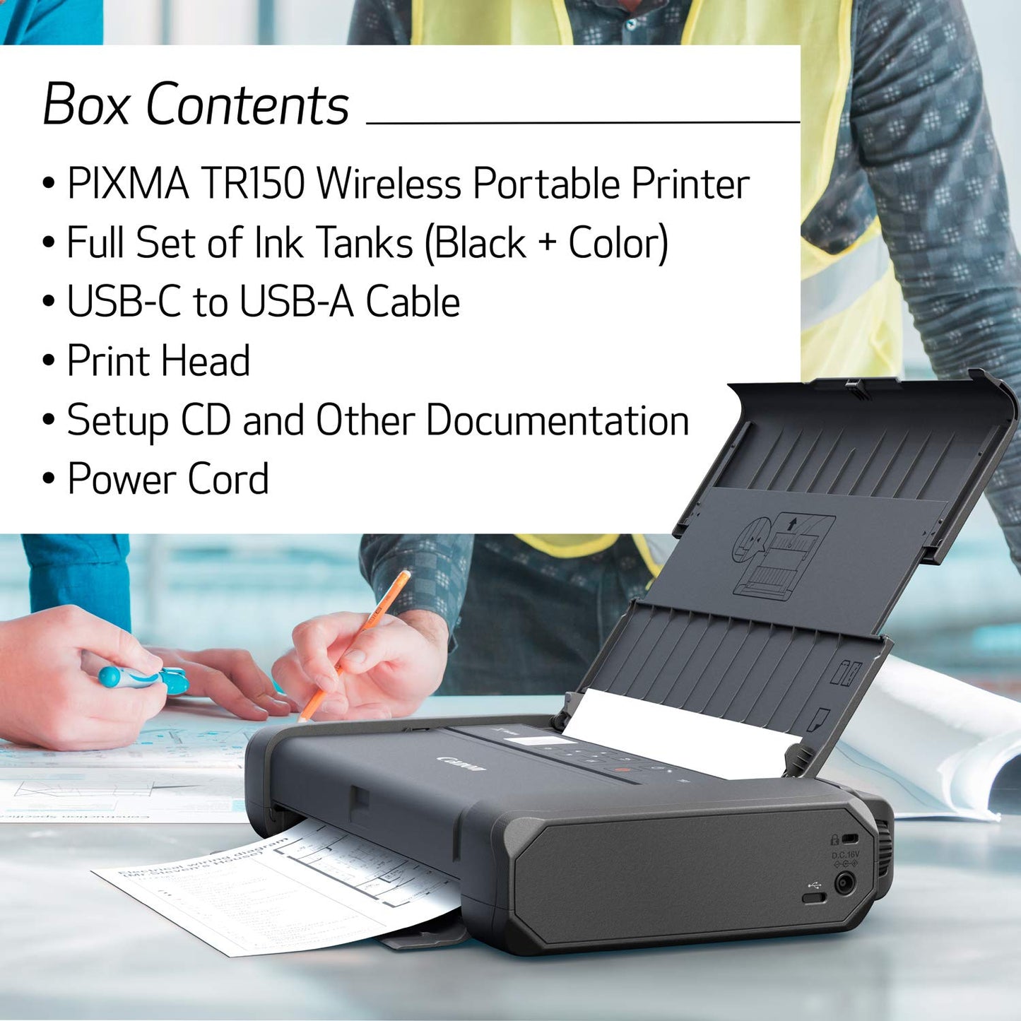 Canon Pixma TR150 - Impresora móvil inalámbrica con Airprint y Cloud Compatible, Color Negro