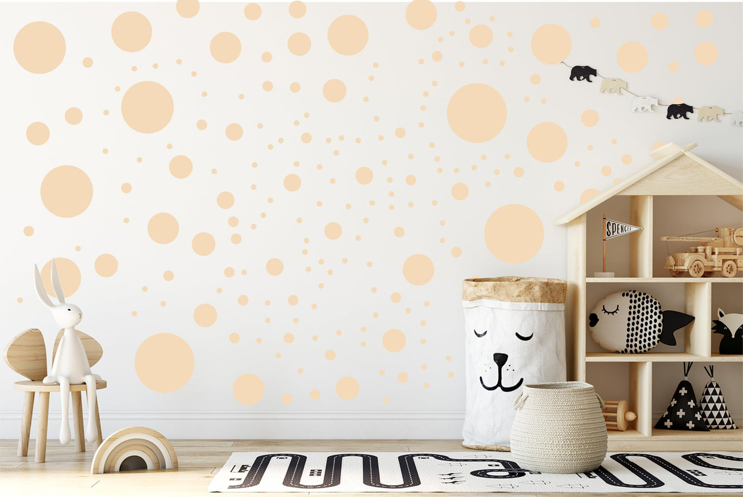 StickerDeen 500+ Calcomanías surtidas de lunares circulares para pared para recámara de niños, sala de estar, aula, cuarto de juegos, decoración. Adhesivos de vinilo removibles para pared. Adhesivos