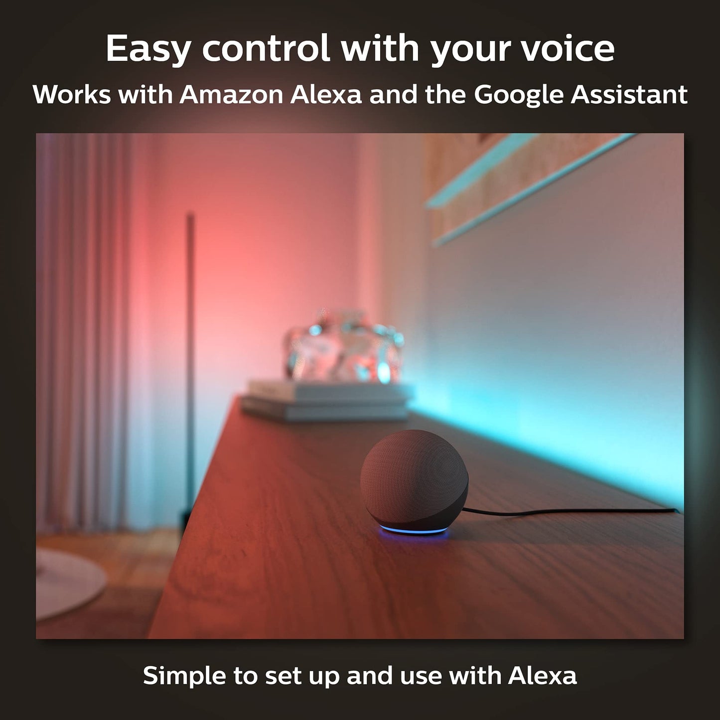 Tira Inteligente Philips Hue Gradient luz multicolor extensión 1 metro Compatible con Alexa